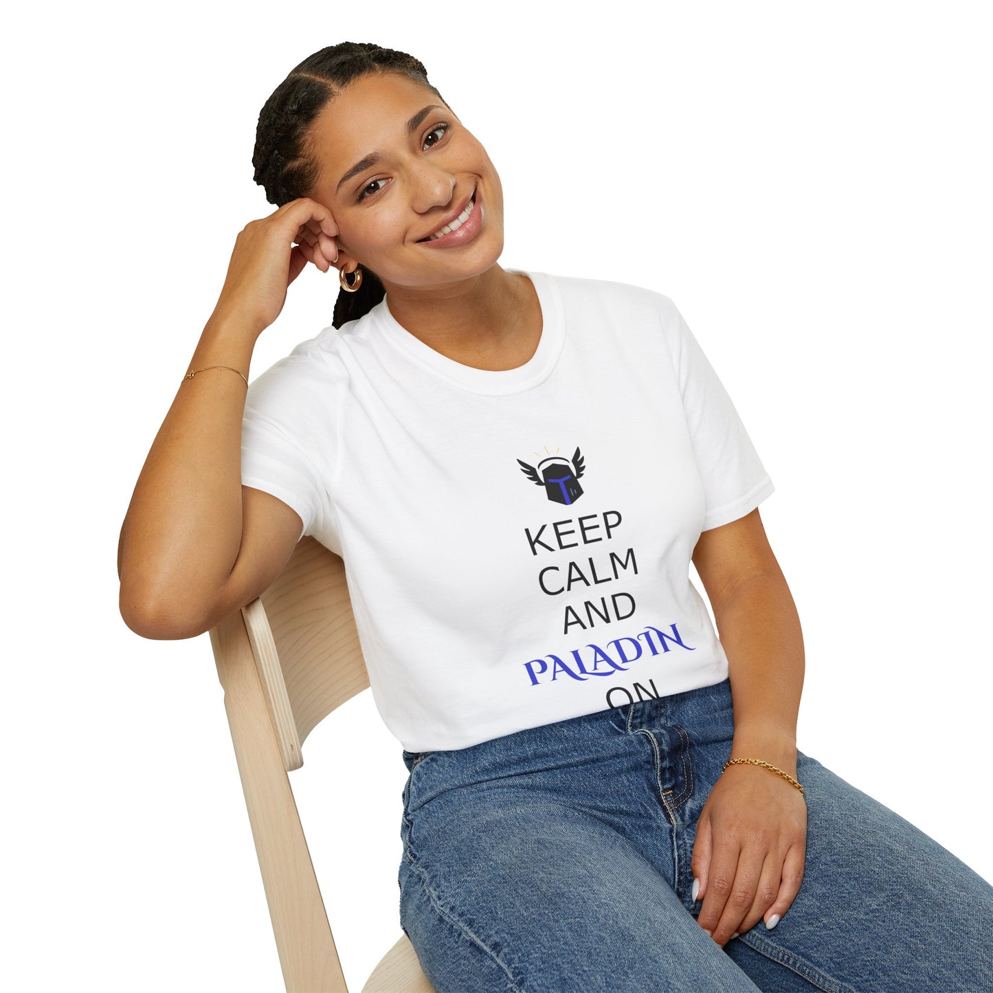 Keep Calm and Paladin On T-Shirt, Unisex Gaming Tee, Geeky Shirt, D&D Apparel, Casual Gift for Gamers, Unique Fantasy Merch
