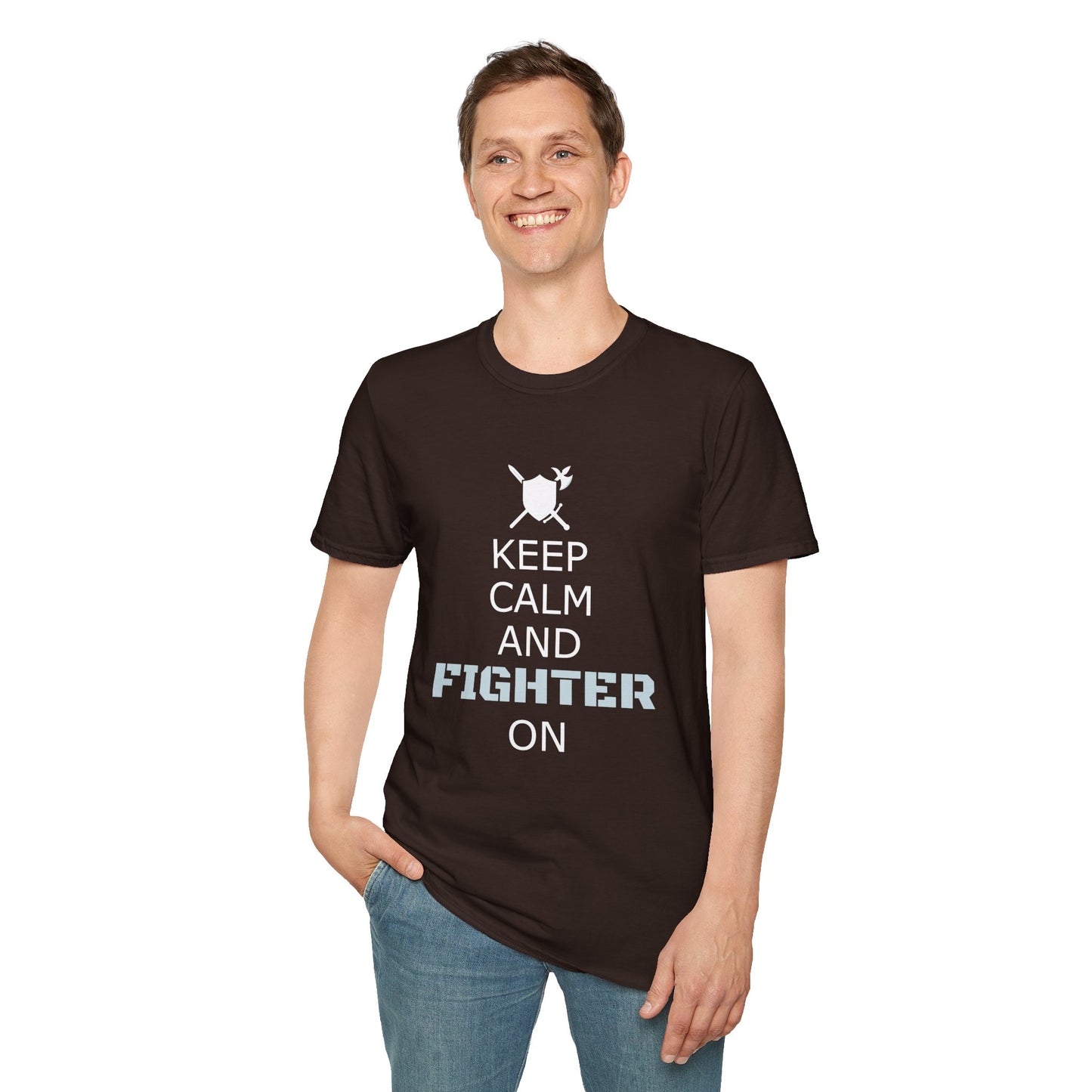 Keep Calm Fighter Unisex T-Shirt, Inspirational Tee, Motivational Apparel, Gift for Fighters, Self-Improvement Outfit