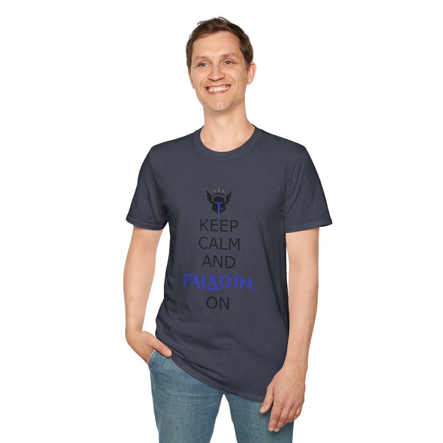 Keep Calm and Paladin On T-Shirt, Unisex Gaming Tee, Geeky Shirt, D&D Apparel, Casual Gift for Gamers, Unique Fantasy Merch