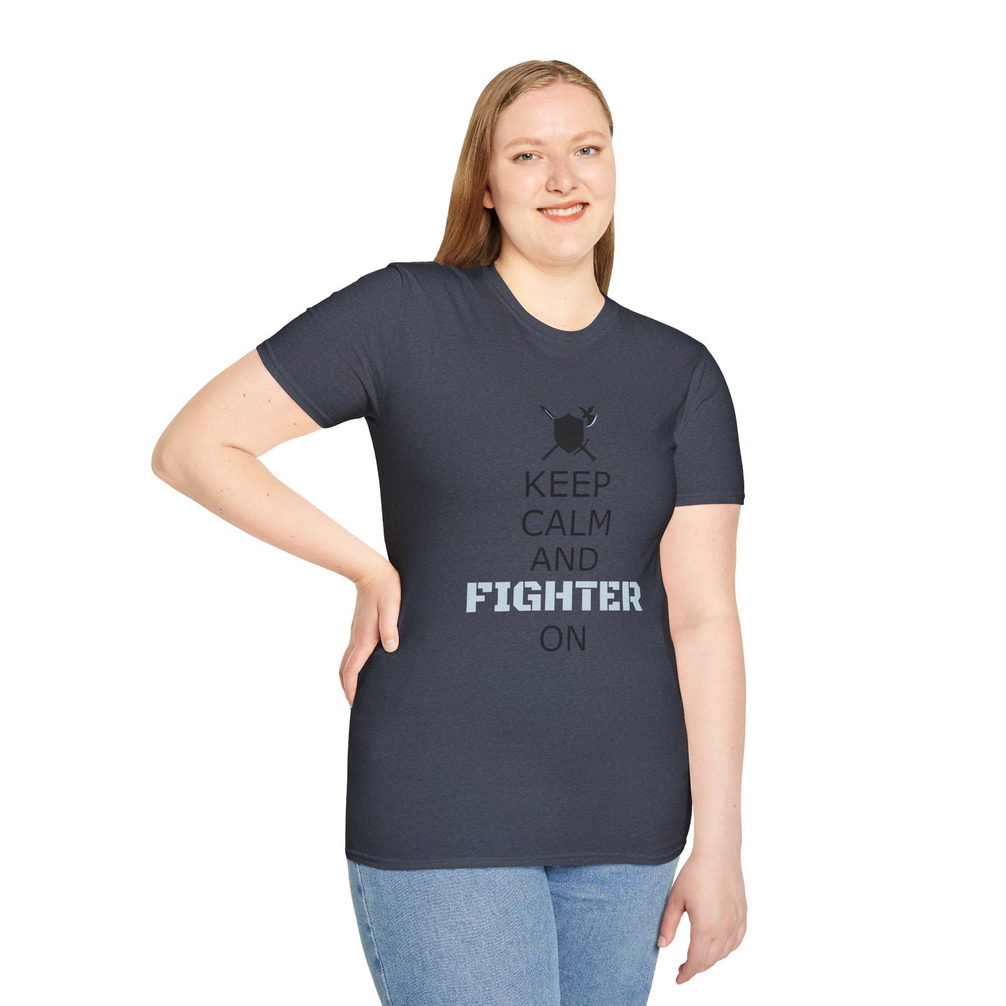 Keep Calm Fighter Unisex T-Shirt, Inspirational Tee, Motivational Apparel, Gift for Fighters, Self-Improvement Outfit