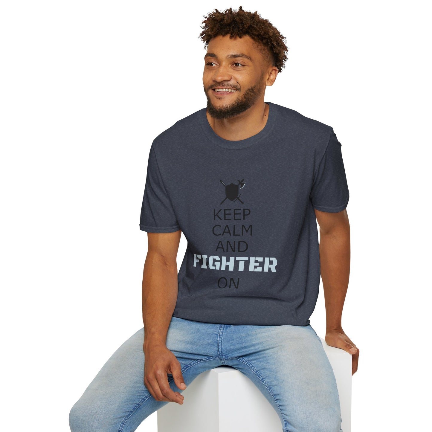 Keep Calm Fighter Unisex T-Shirt, Inspirational Tee, Motivational Apparel, Gift for Fighters, Self-Improvement Outfit