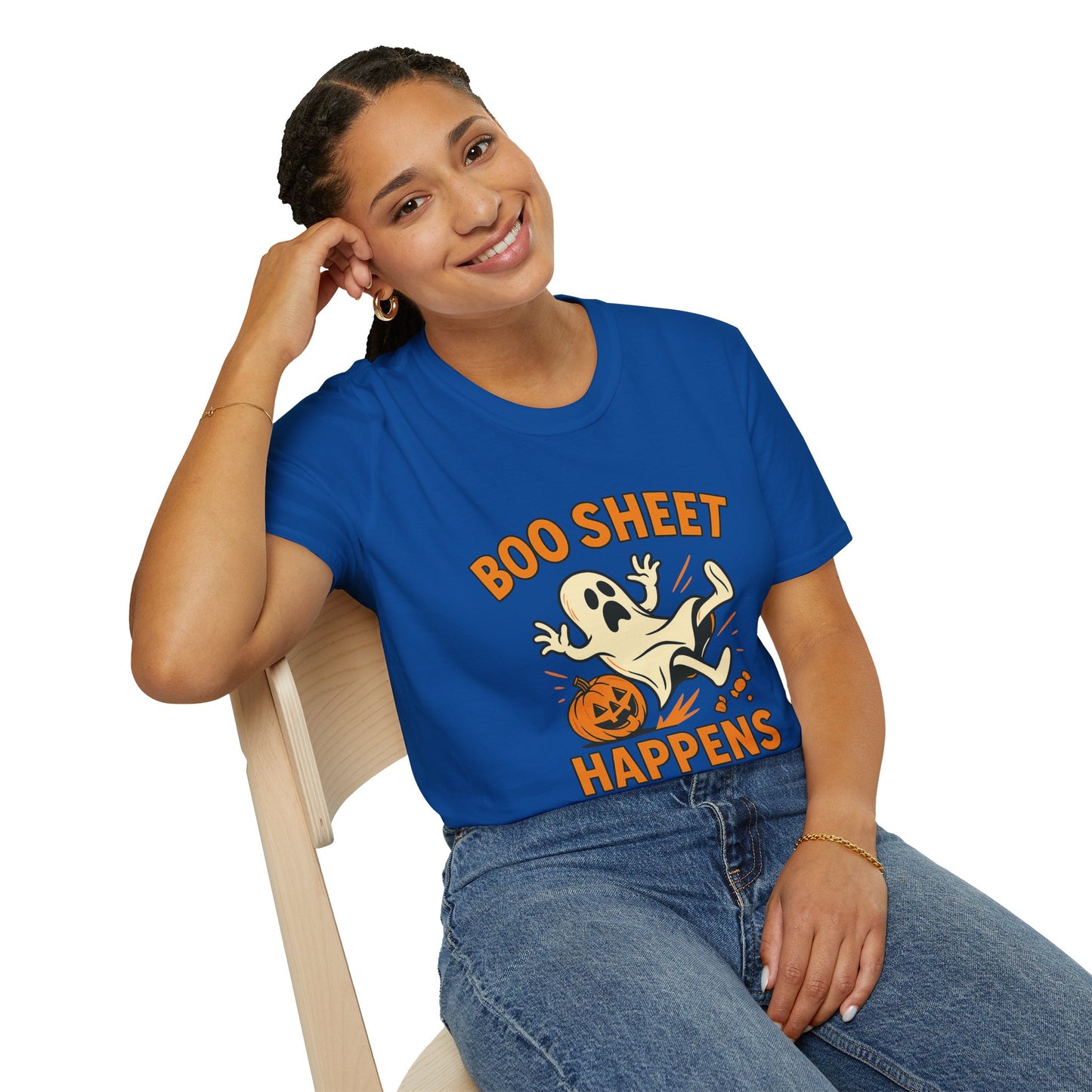 Halloween Boo Sheet T-Shirt, Unisex Softstyle Tee, Funny Halloween Shirt, Fall Festive Apparel, Ghost Themed Gift