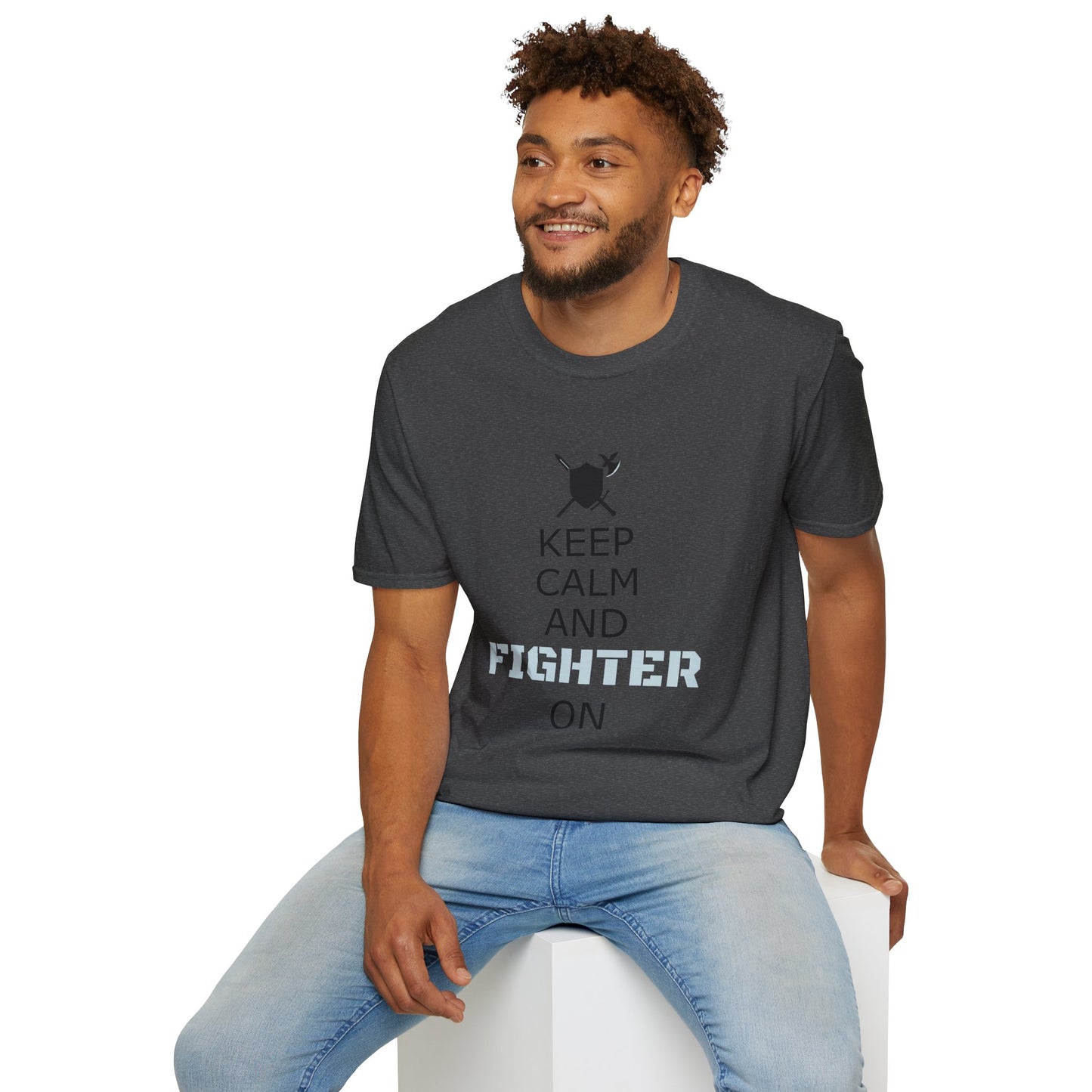 Keep Calm Fighter Unisex T-Shirt, Inspirational Tee, Motivational Apparel, Gift for Fighters, Self-Improvement Outfit