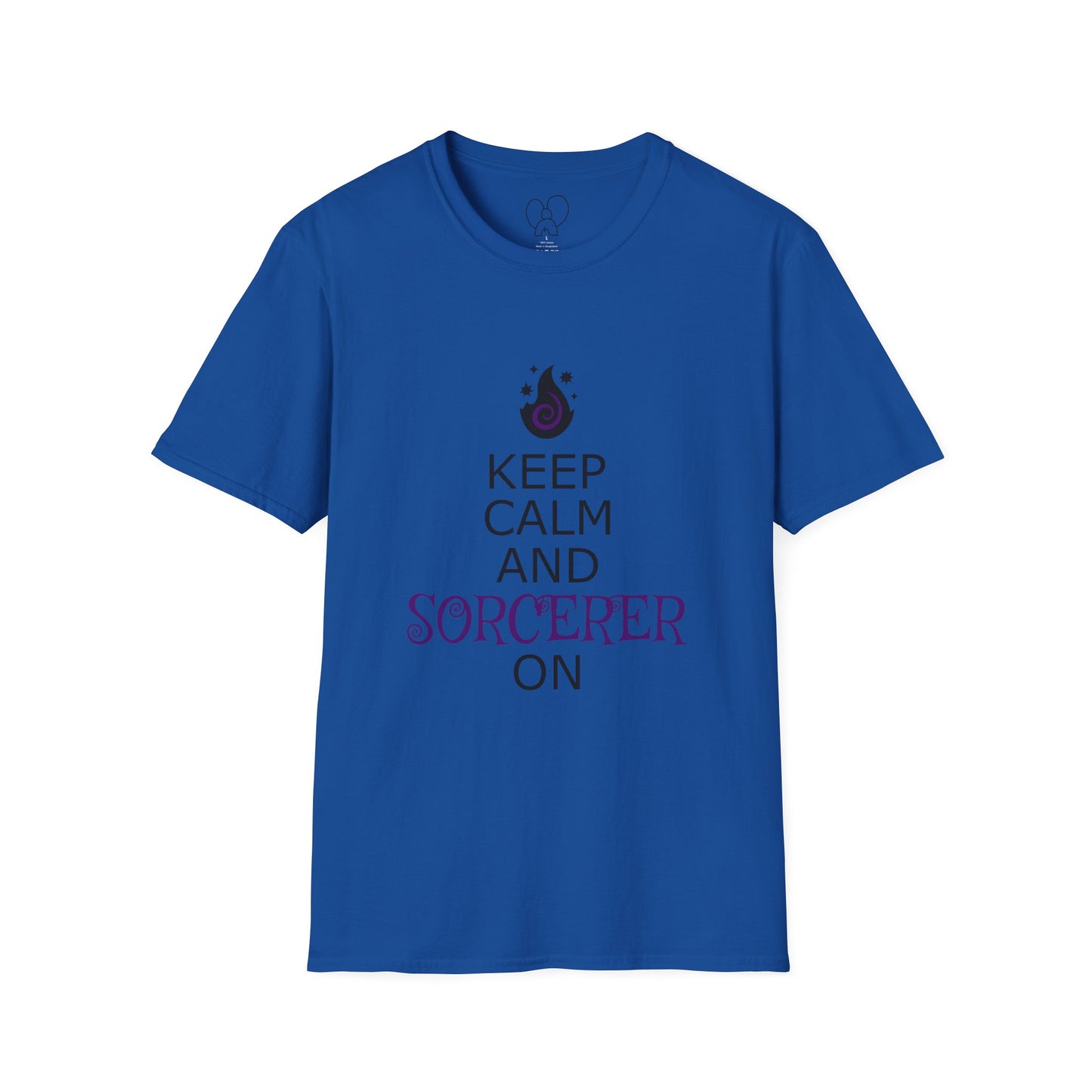 Keep Calm Sorcerer T-Shirt, Unisex Softstyle Tee, Magical Gift, Halloween Apparel, Witchy Vibes, Casual Wear