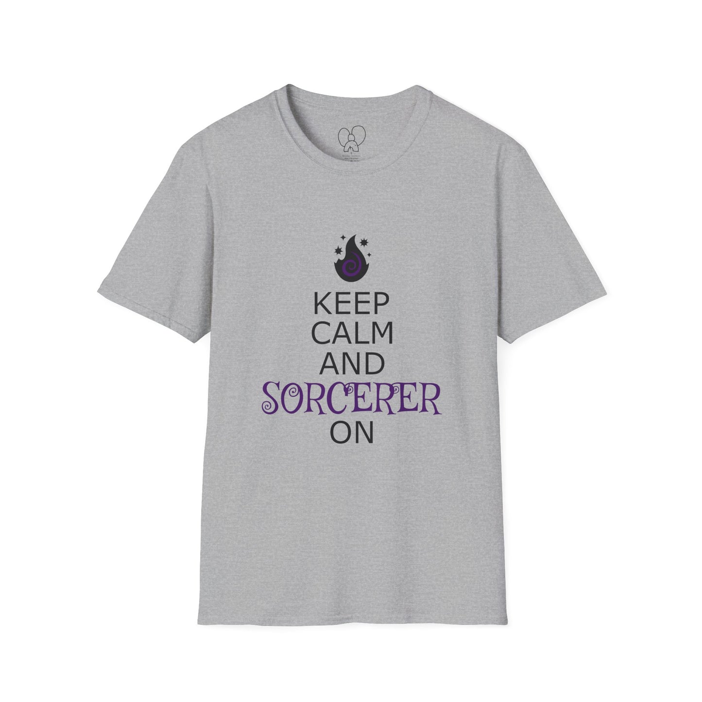 Keep Calm Sorcerer T-Shirt, Unisex Softstyle Tee, Magical Gift, Halloween Apparel, Witchy Vibes, Casual Wear
