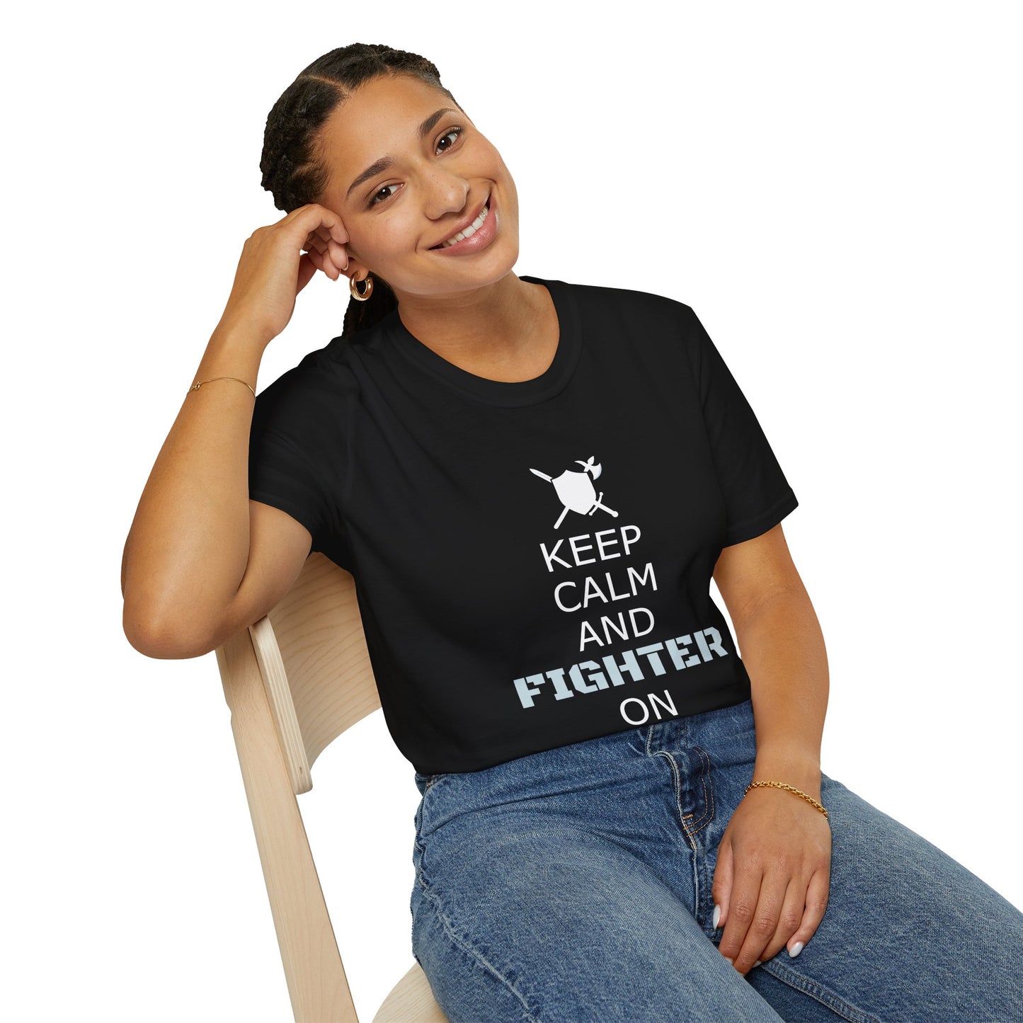 Keep Calm Fighter Unisex T-Shirt, Inspirational Tee, Motivational Apparel, Gift for Fighters, Self-Improvement Outfit