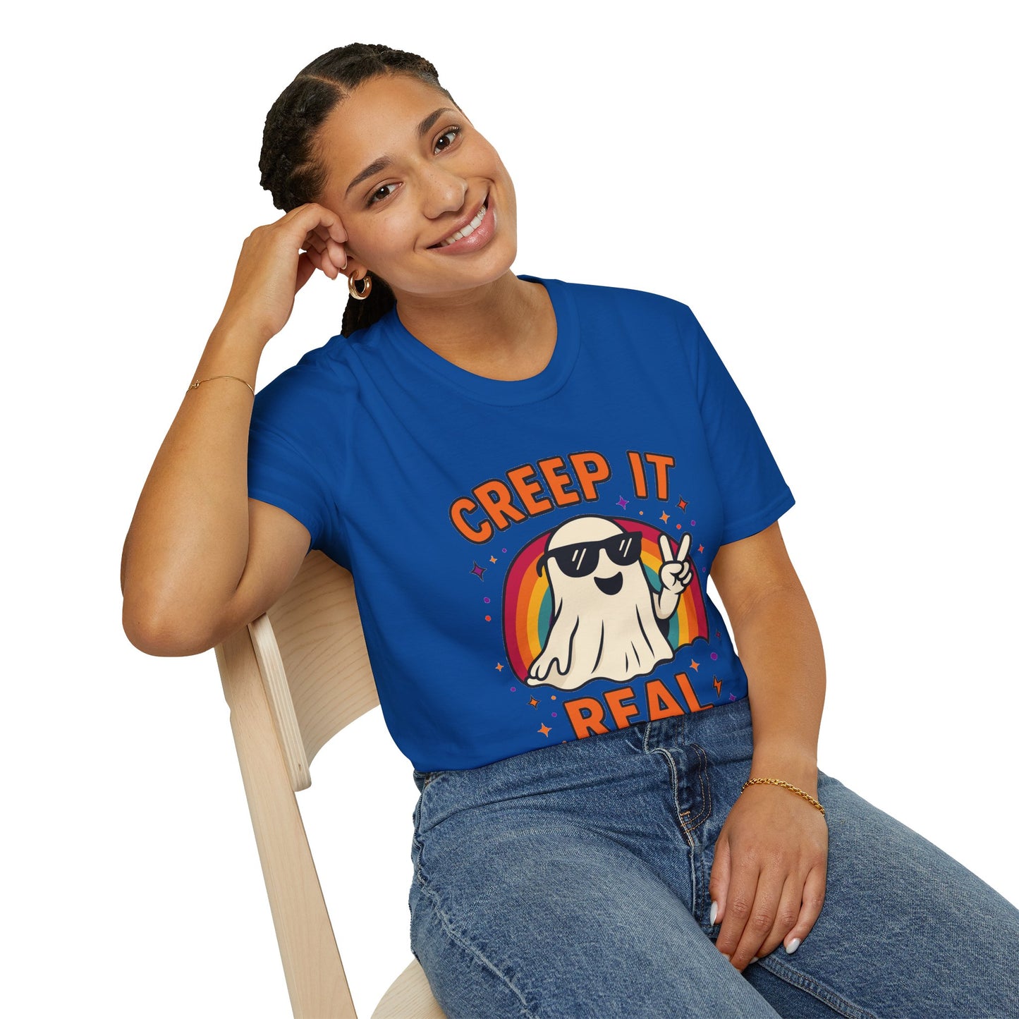 Creep It Real Ghost T-Shirt, Funny Ghost Tee, Unisex Halloween Shirt, Casual Everyday Wear, Gift for Halloween Lovers