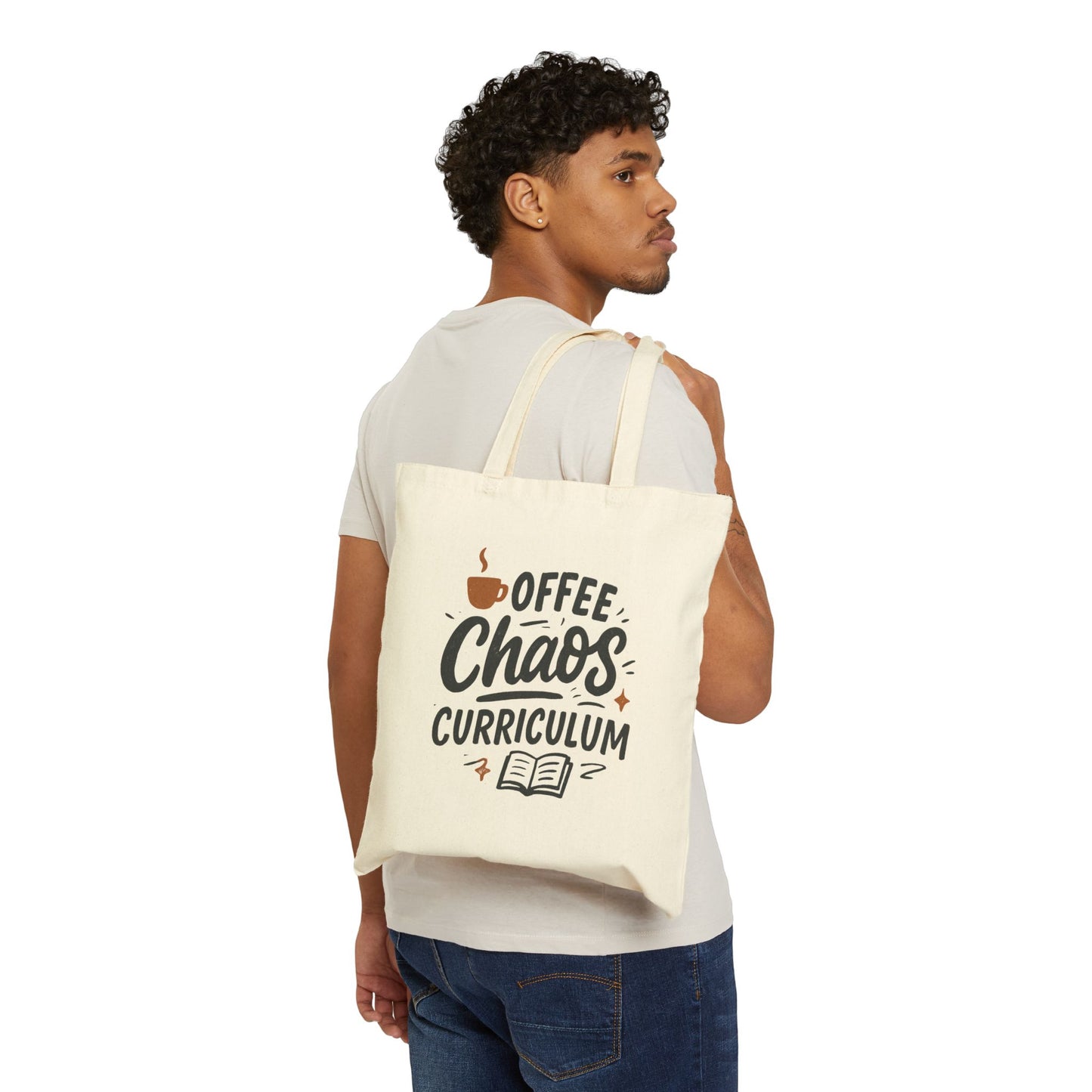 Canvas Tote Bag - Coffee, Chaos, Curriculum Design