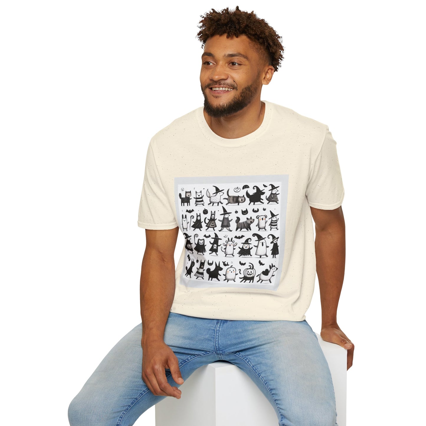 Cute Cartoon Characters Unisex T-Shirt, Graphic Tee, Fun Gift for Kids, Comfortable Apparel, Halloween, Birthday Shirt