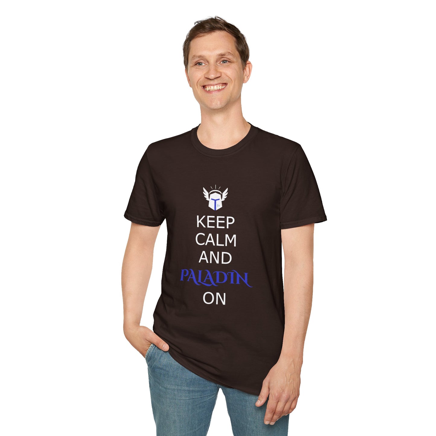 Keep Calm and Paladin On T-Shirt, Unisex Gaming Tee, Geeky Shirt, D&D Apparel, Casual Gift for Gamers, Unique Fantasy Merch