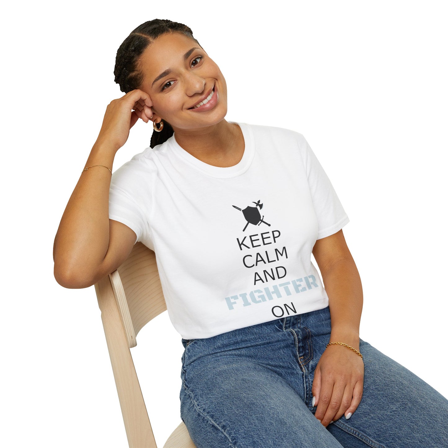 Keep Calm Fighter Unisex T-Shirt, Inspirational Tee, Motivational Apparel, Gift for Fighters, Self-Improvement Outfit