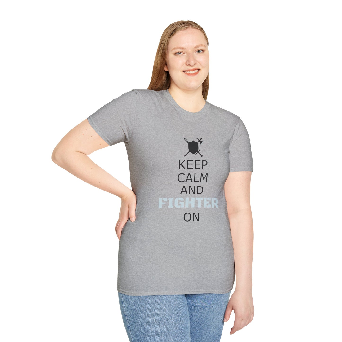 Keep Calm Fighter Unisex T-Shirt, Inspirational Tee, Motivational Apparel, Gift for Fighters, Self-Improvement Outfit