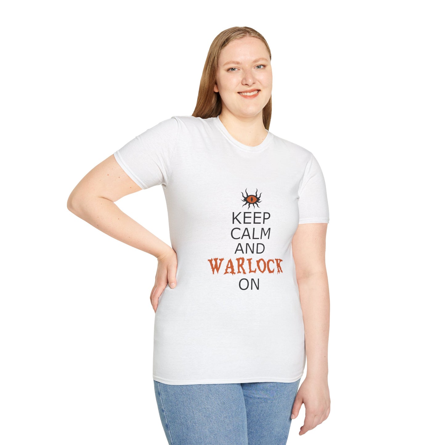 Keep Calm and Warlock On T-Shirt, Halloween Shirt, Gift for Witches, Unisex Tee, Spooky Style, Casual Everyday Wear