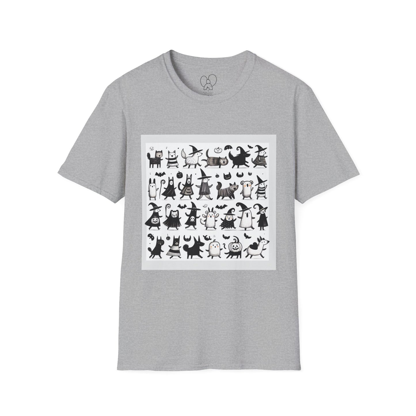 Cute Cartoon Characters Unisex T-Shirt, Graphic Tee, Fun Gift for Kids, Comfortable Apparel, Halloween, Birthday Shirt