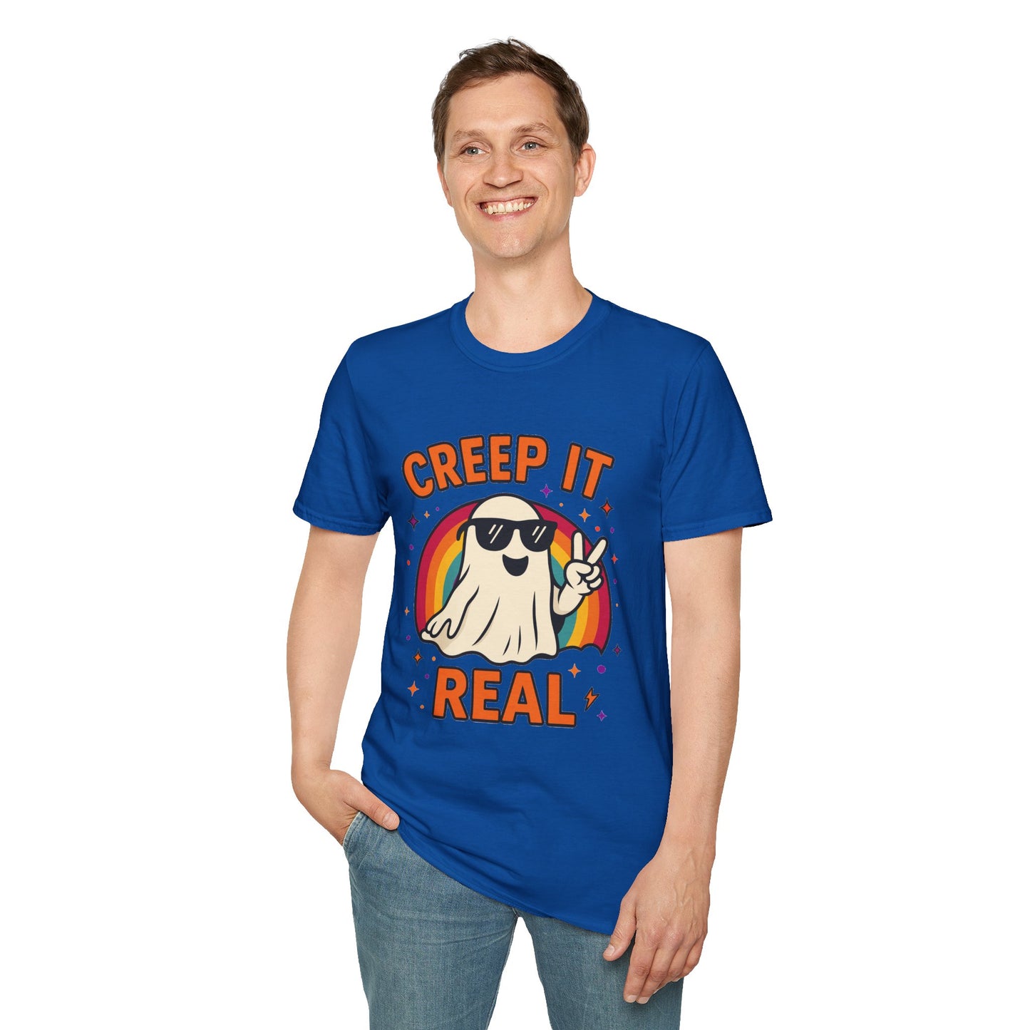 Creep It Real Ghost T-Shirt, Funny Ghost Tee, Unisex Halloween Shirt, Casual Everyday Wear, Gift for Halloween Lovers