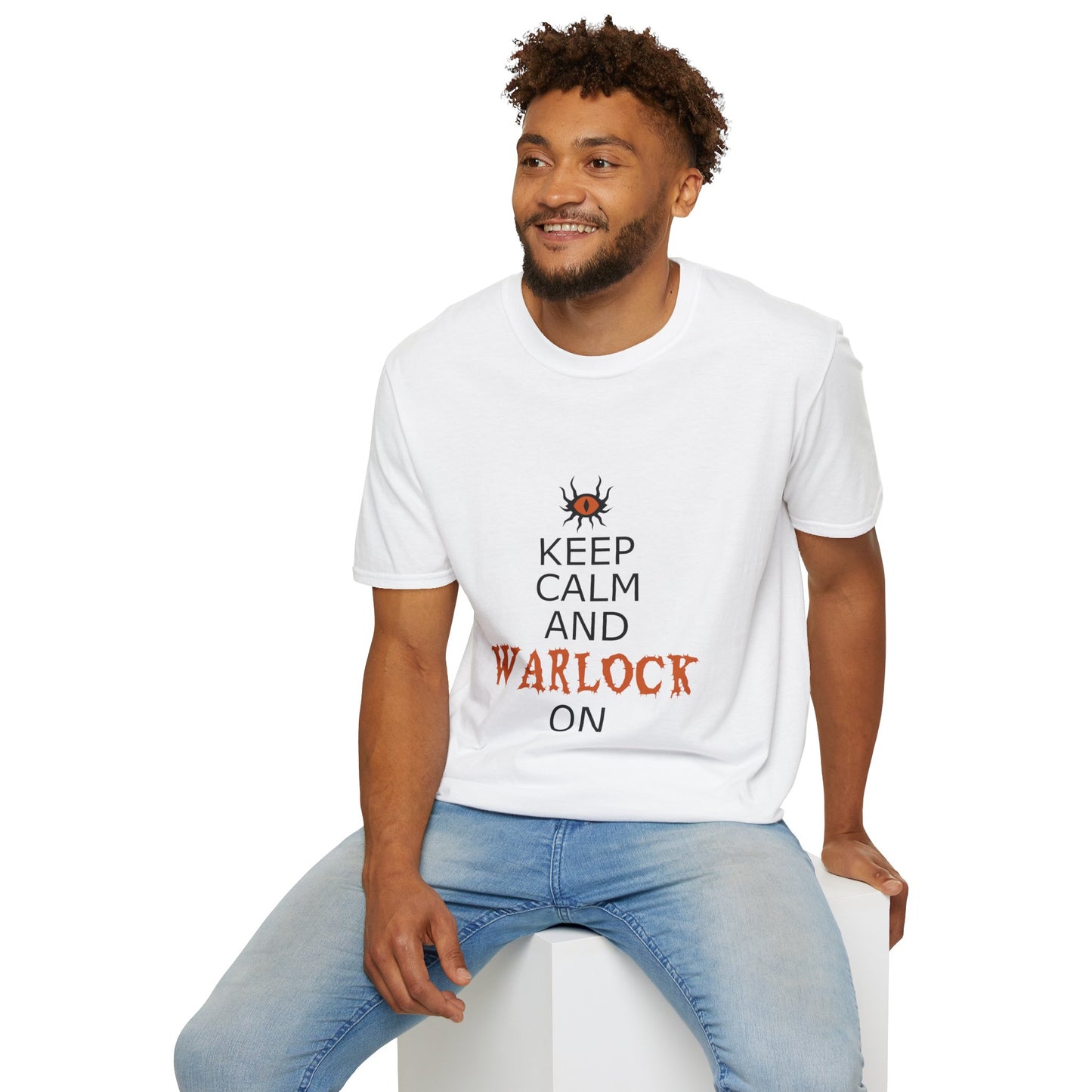 Keep Calm and Warlock On T-Shirt, Halloween Shirt, Gift for Witches, Unisex Tee, Spooky Style, Casual Everyday Wear