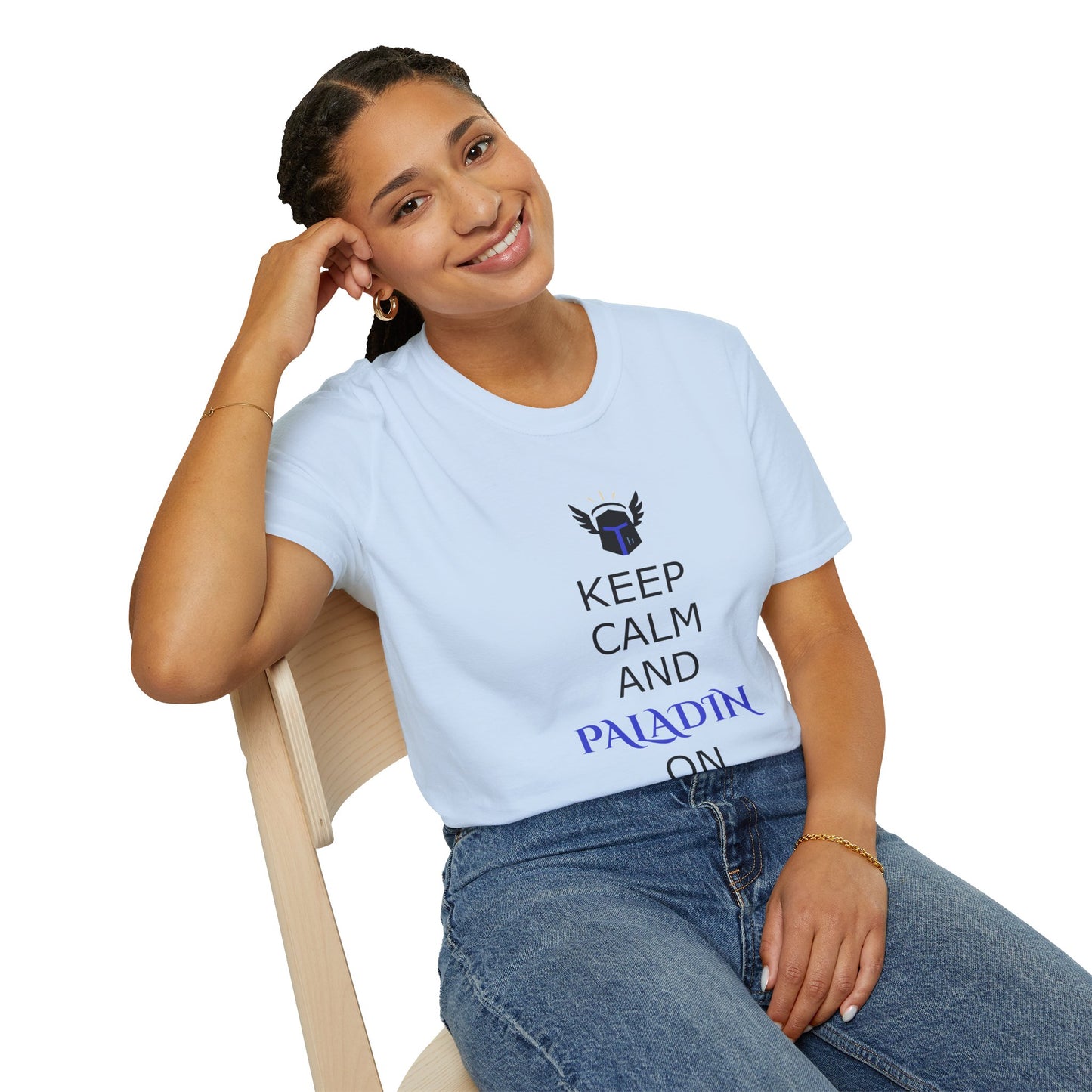 Keep Calm and Paladin On T-Shirt, Unisex Gaming Tee, Geeky Shirt, D&D Apparel, Casual Gift for Gamers, Unique Fantasy Merch