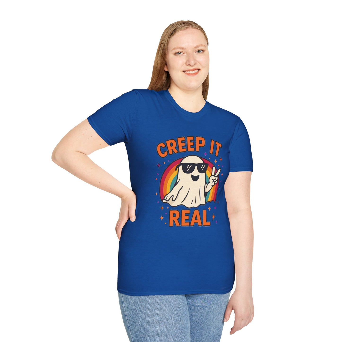 Creep It Real Ghost T-Shirt, Funny Ghost Tee, Unisex Halloween Shirt, Casual Everyday Wear, Gift for Halloween Lovers