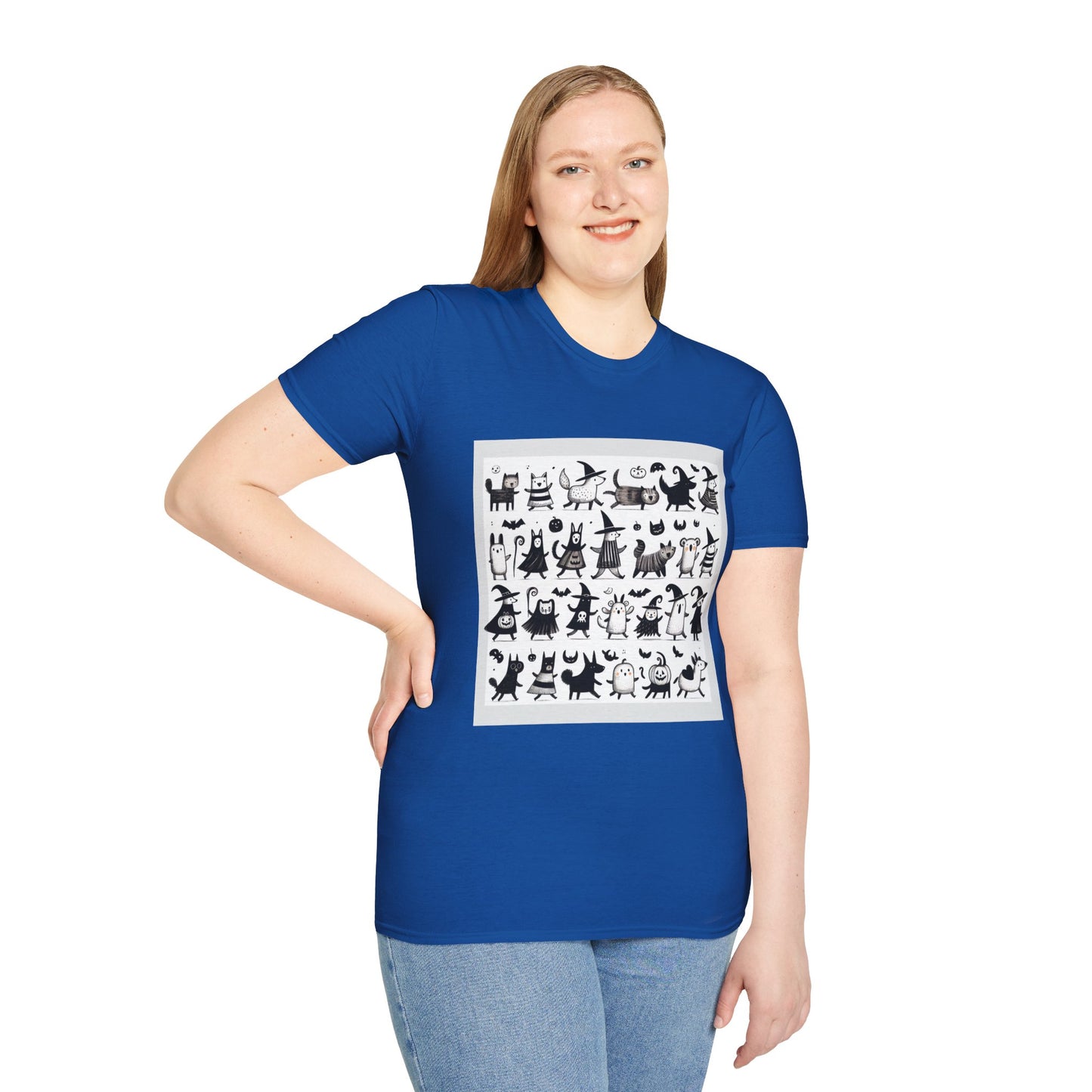 Cute Cartoon Characters Unisex T-Shirt, Graphic Tee, Fun Gift for Kids, Comfortable Apparel, Halloween, Birthday Shirt