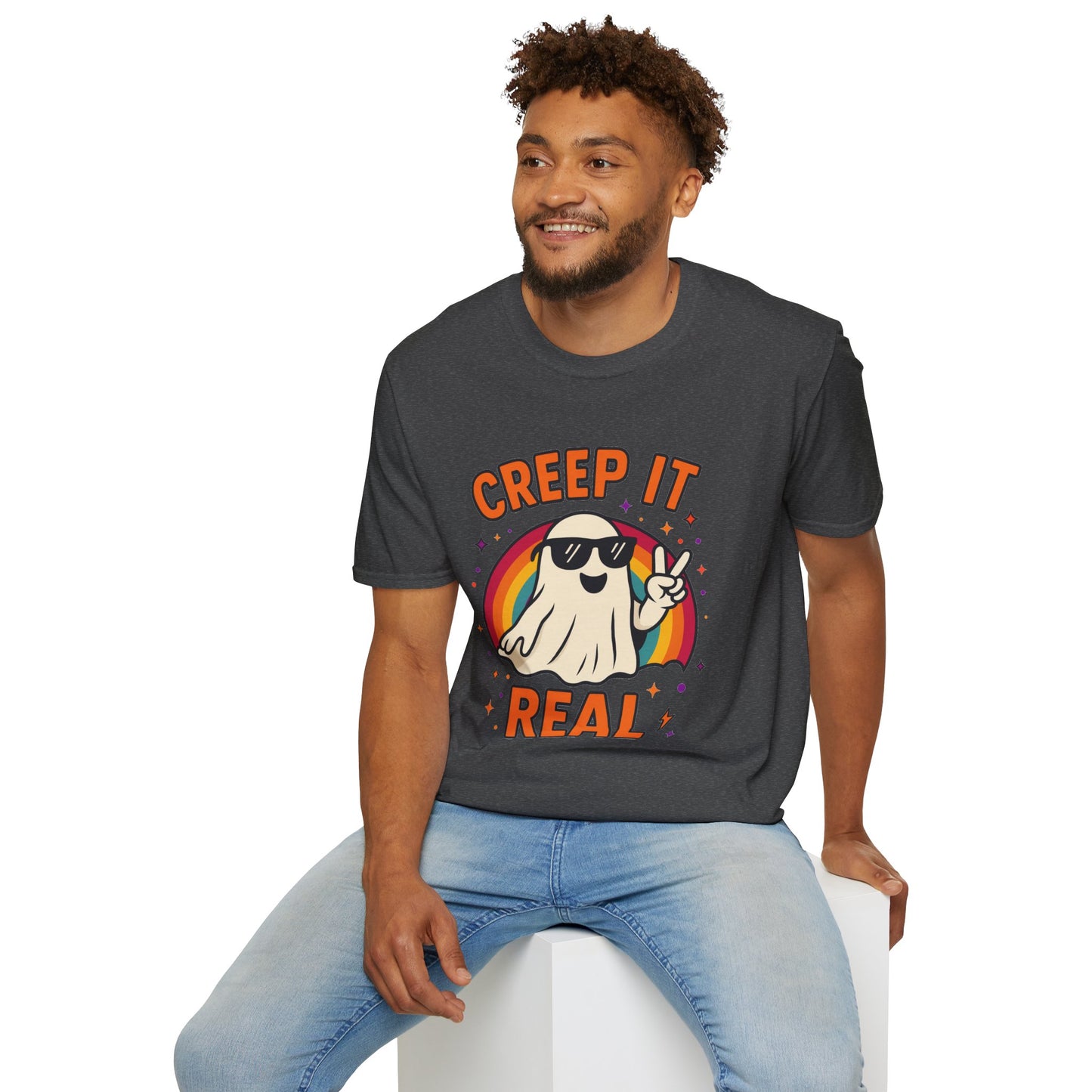 Creep It Real Ghost T-Shirt, Funny Ghost Tee, Unisex Halloween Shirt, Casual Everyday Wear, Gift for Halloween Lovers