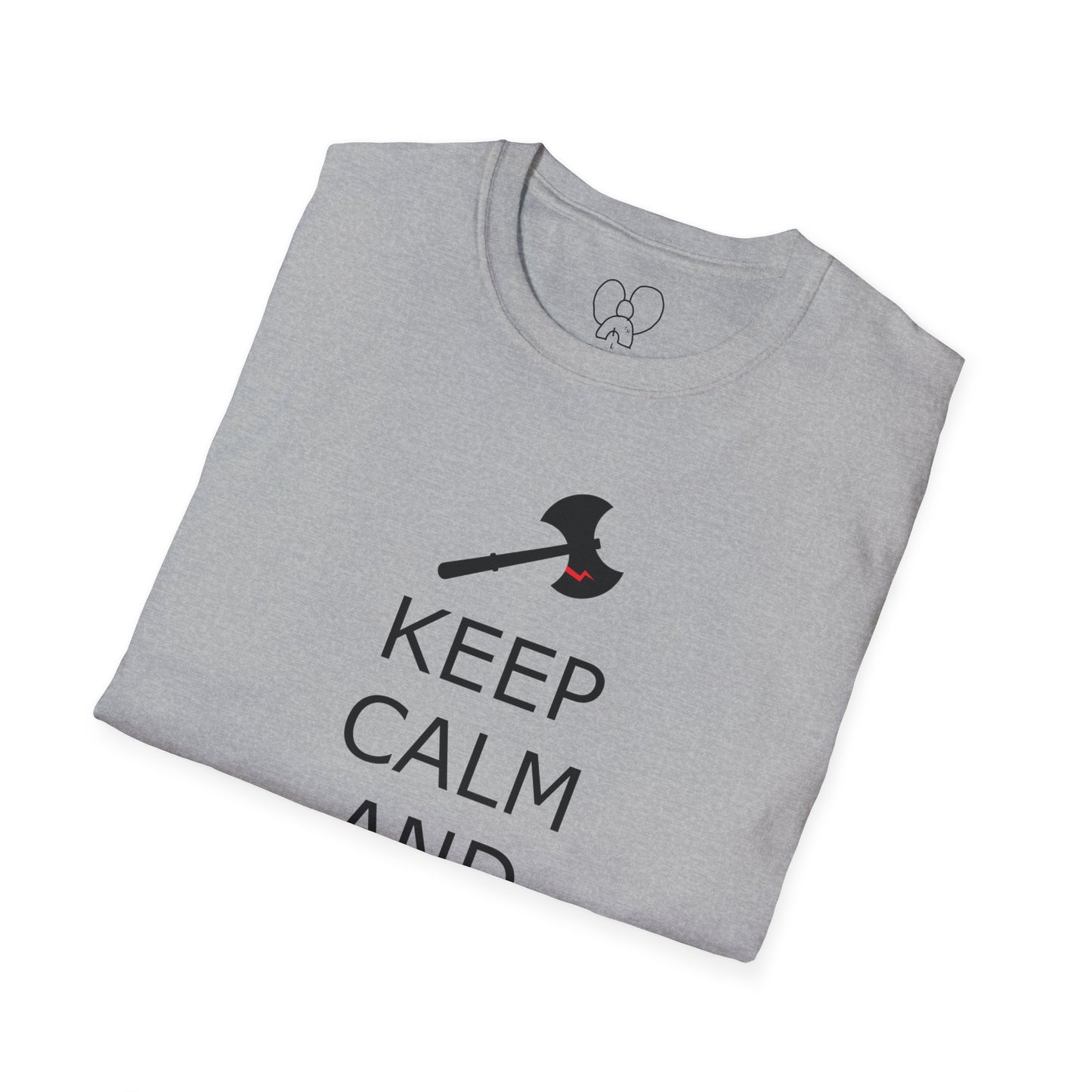 Keep Calm and Barbarian On Unisex Softstyle T-Shirt, Funny Graphic Tee, Gift for Comic Fans, Casual Wear, Great for Parties, Birthday Gift