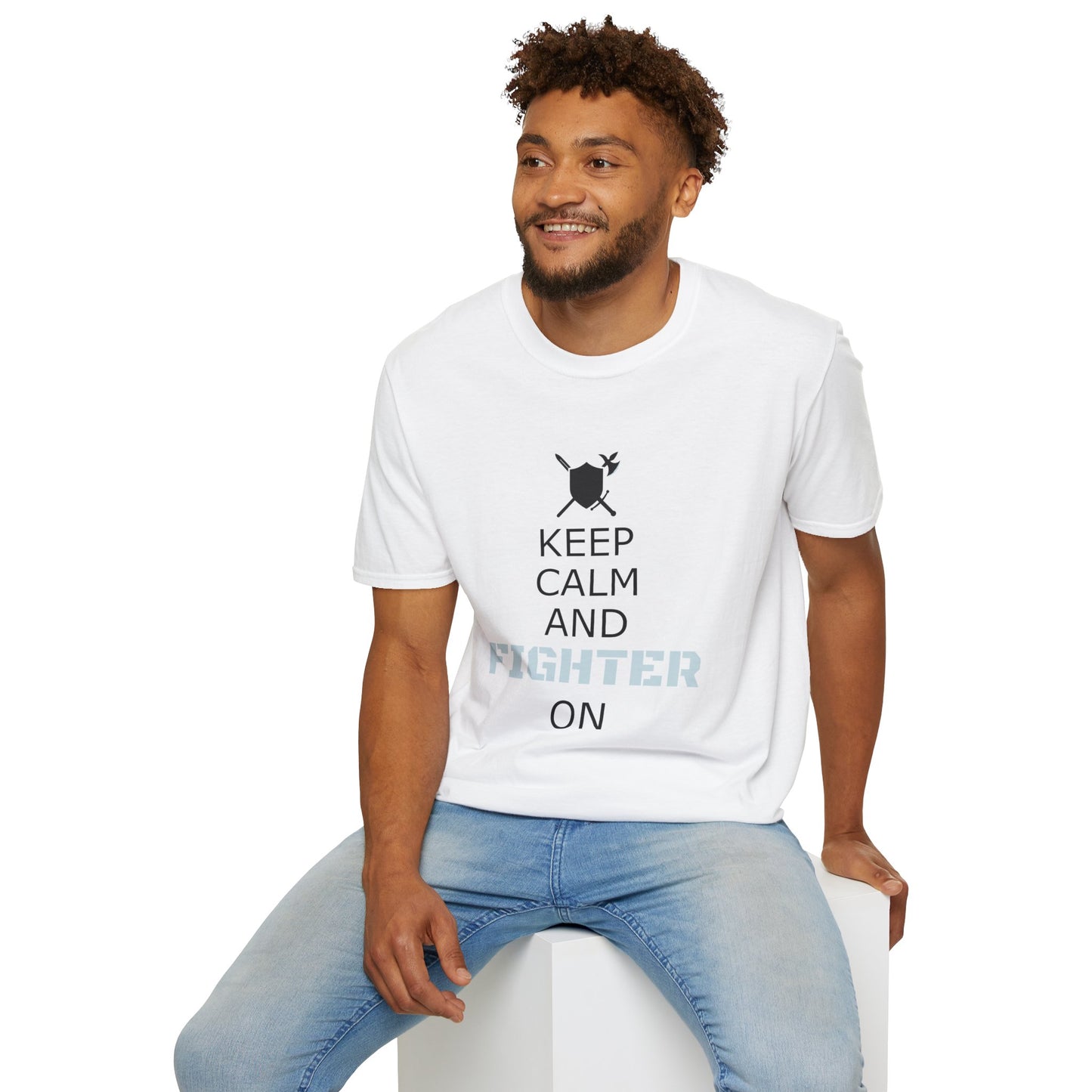 Keep Calm Fighter Unisex T-Shirt, Inspirational Tee, Motivational Apparel, Gift for Fighters, Self-Improvement Outfit