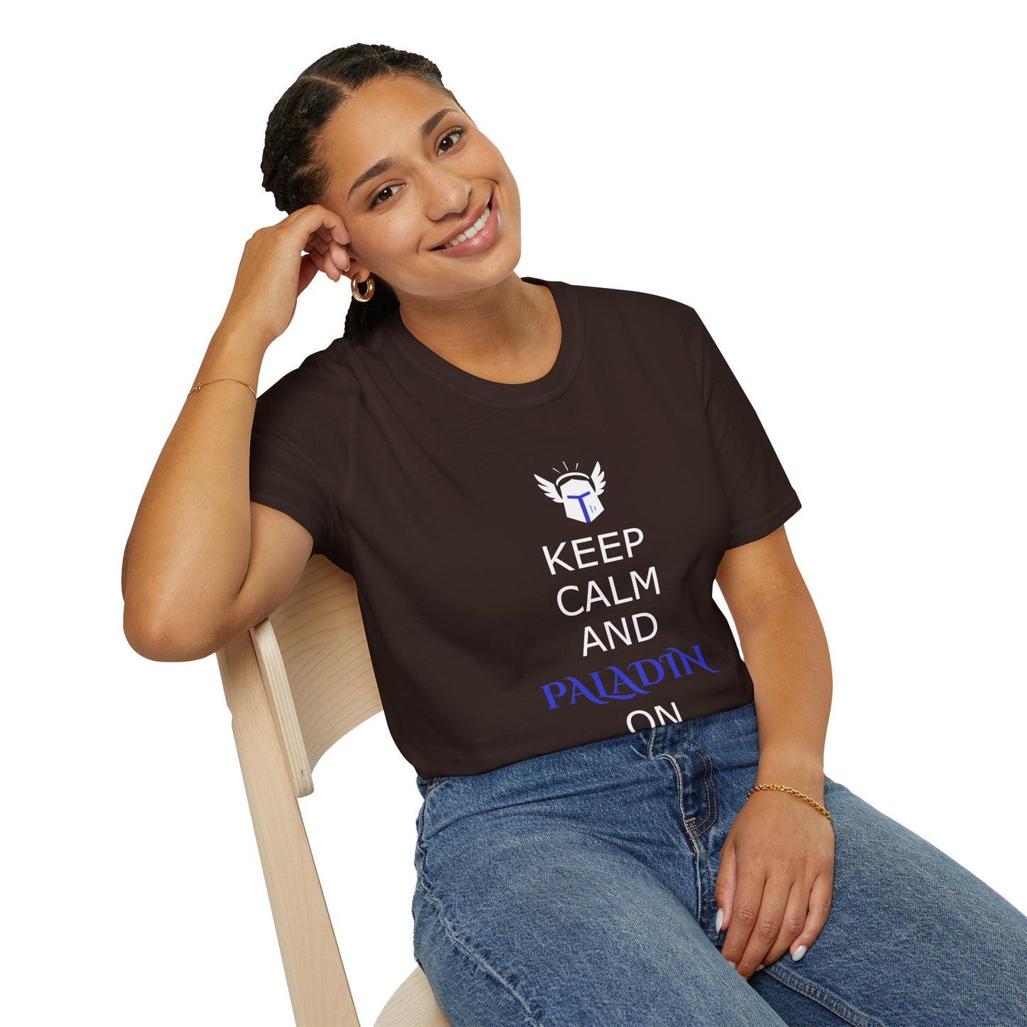 Keep Calm and Paladin On T-Shirt, Unisex Gaming Tee, Geeky Shirt, D&D Apparel, Casual Gift for Gamers, Unique Fantasy Merch