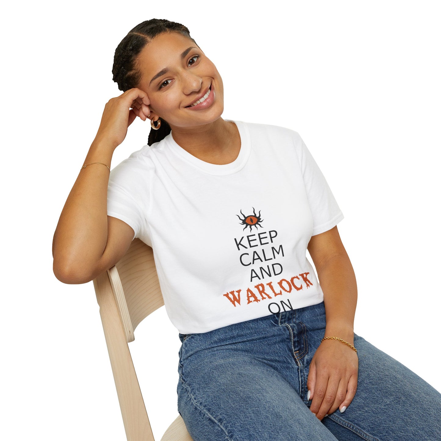 Keep Calm and Warlock On T-Shirt, Halloween Shirt, Gift for Witches, Unisex Tee, Spooky Style, Casual Everyday Wear