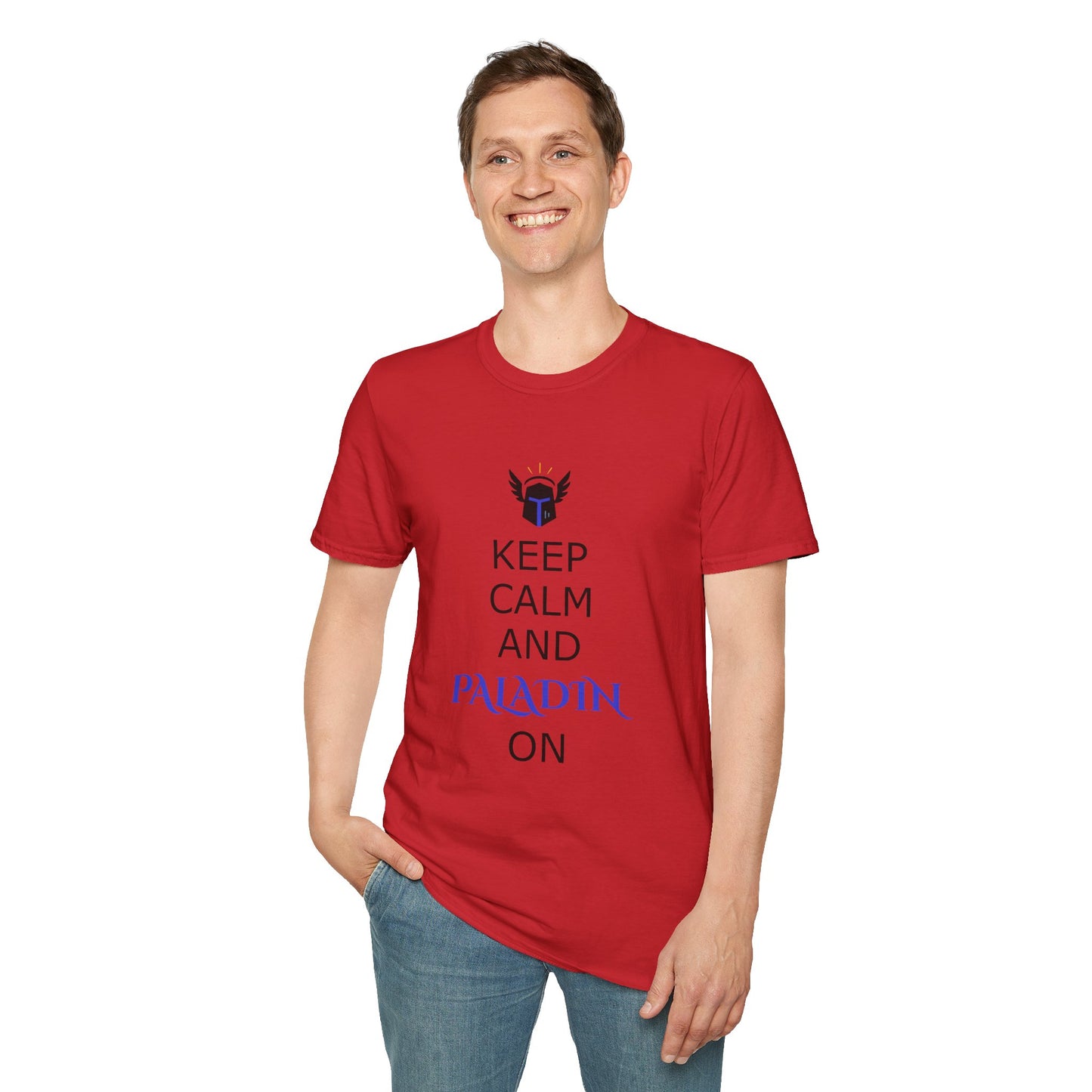 Keep Calm and Paladin On T-Shirt, Unisex Gaming Tee, Geeky Shirt, D&D Apparel, Casual Gift for Gamers, Unique Fantasy Merch