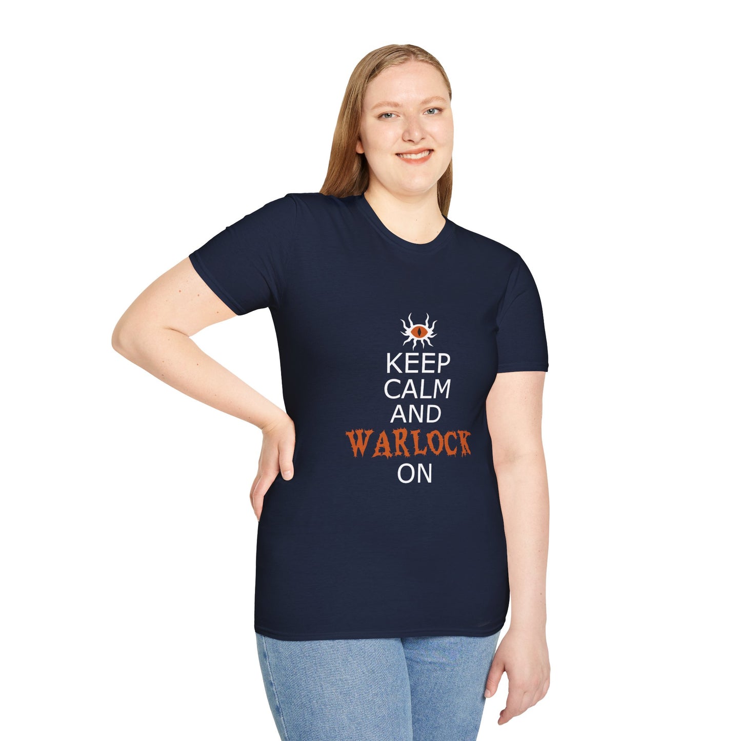 Keep Calm and Warlock On T-Shirt, Halloween Shirt, Gift for Witches, Unisex Tee, Spooky Style, Casual Everyday Wear