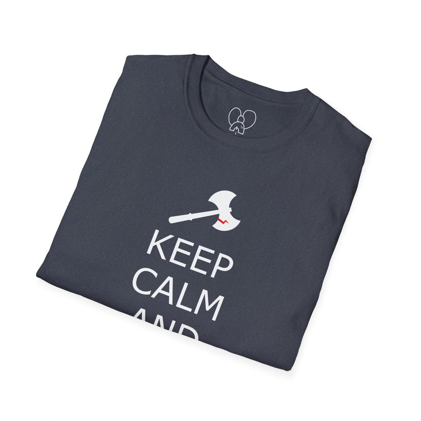 Keep Calm and Barbarian On Unisex Softstyle T-Shirt, Funny Graphic Tee, Gift for Comic Fans, Casual Wear, Great for Parties, Birthday Gift