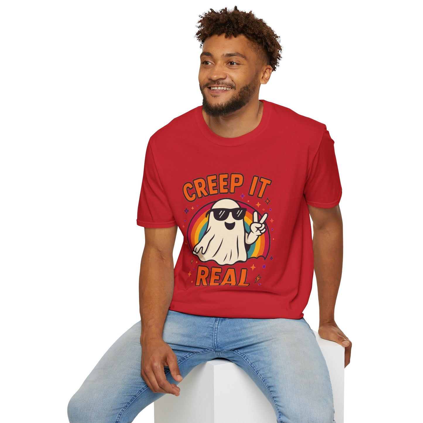 Creep It Real Ghost T-Shirt, Funny Ghost Tee, Unisex Halloween Shirt, Casual Everyday Wear, Gift for Halloween Lovers