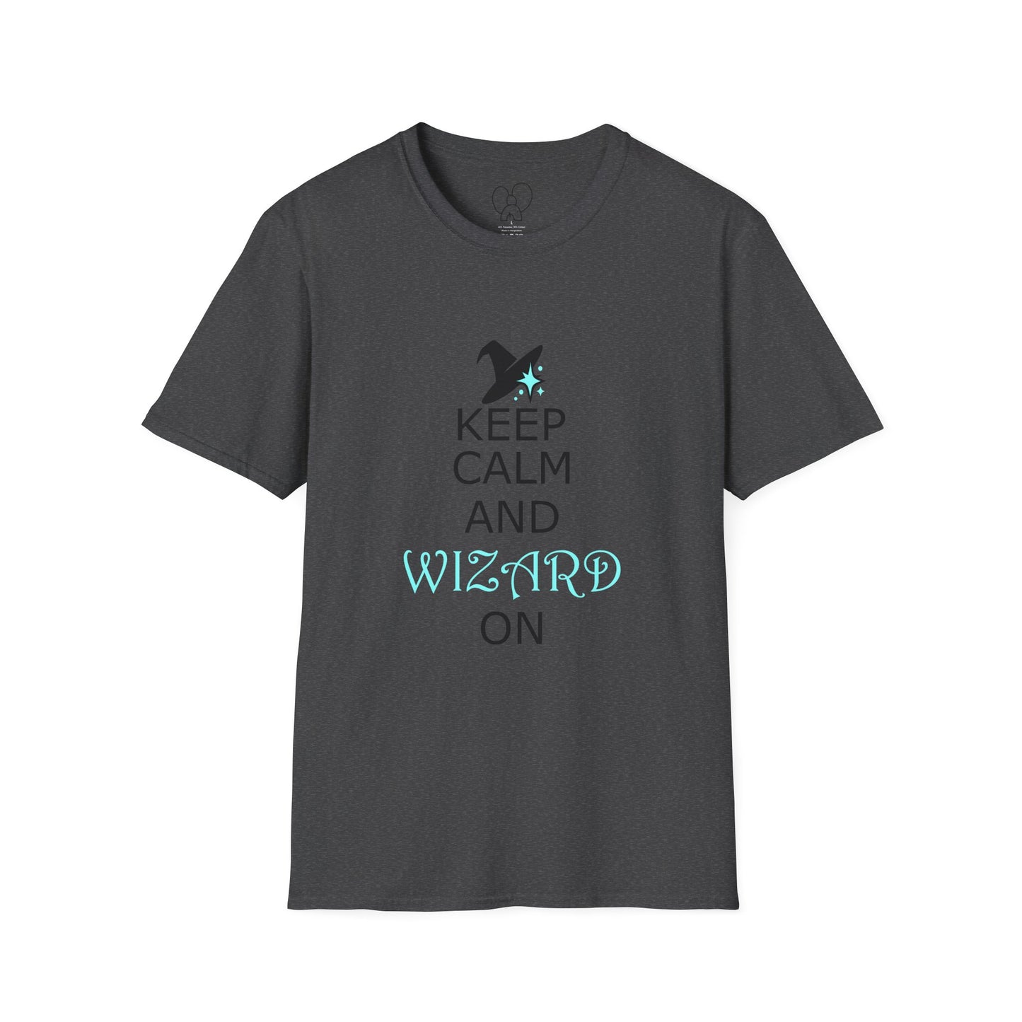 Keep Calm and Wizard On T-Shirt, Unisex Tee, Magical Gift, Ideal for Wizards, Birthday Gift, Casual Wear, Relaxed Vibe