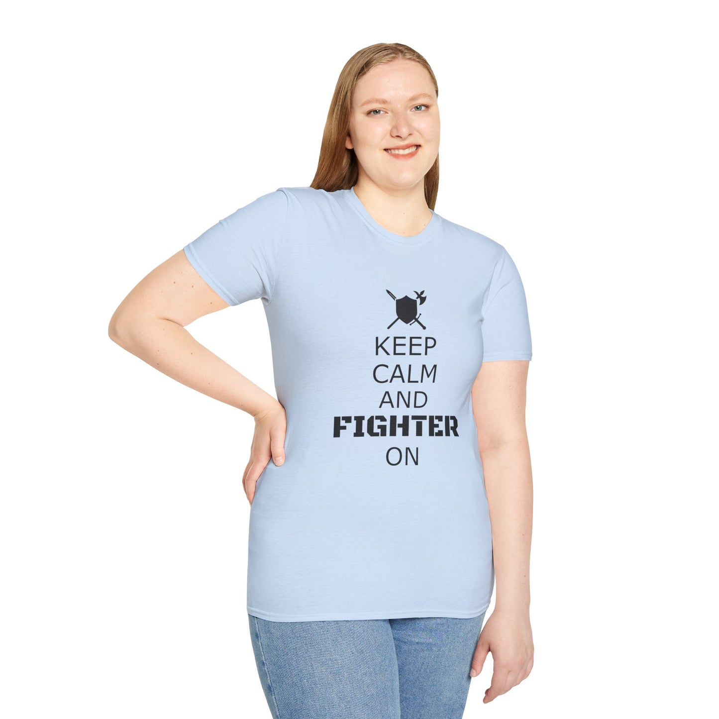Keep Calm Fighter Unisex T-Shirt, Inspirational Tee, Motivational Apparel, Gift for Fighters, Self-Improvement Outfit