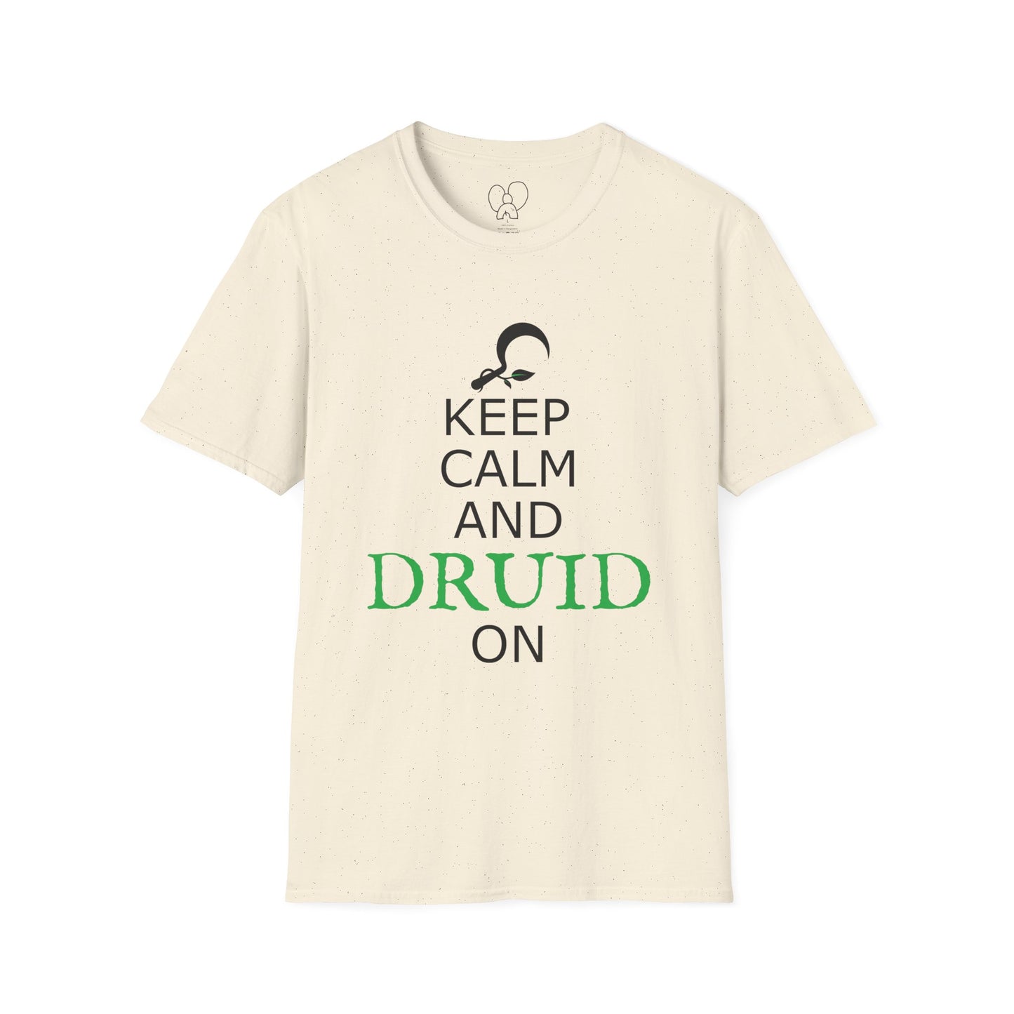 Druid T-Shirt, Keep Calm and Druid On Shirt, Unisex Softstyle Tee, Witchy Apparel, Pagan Clothing, Fantasy Gift
