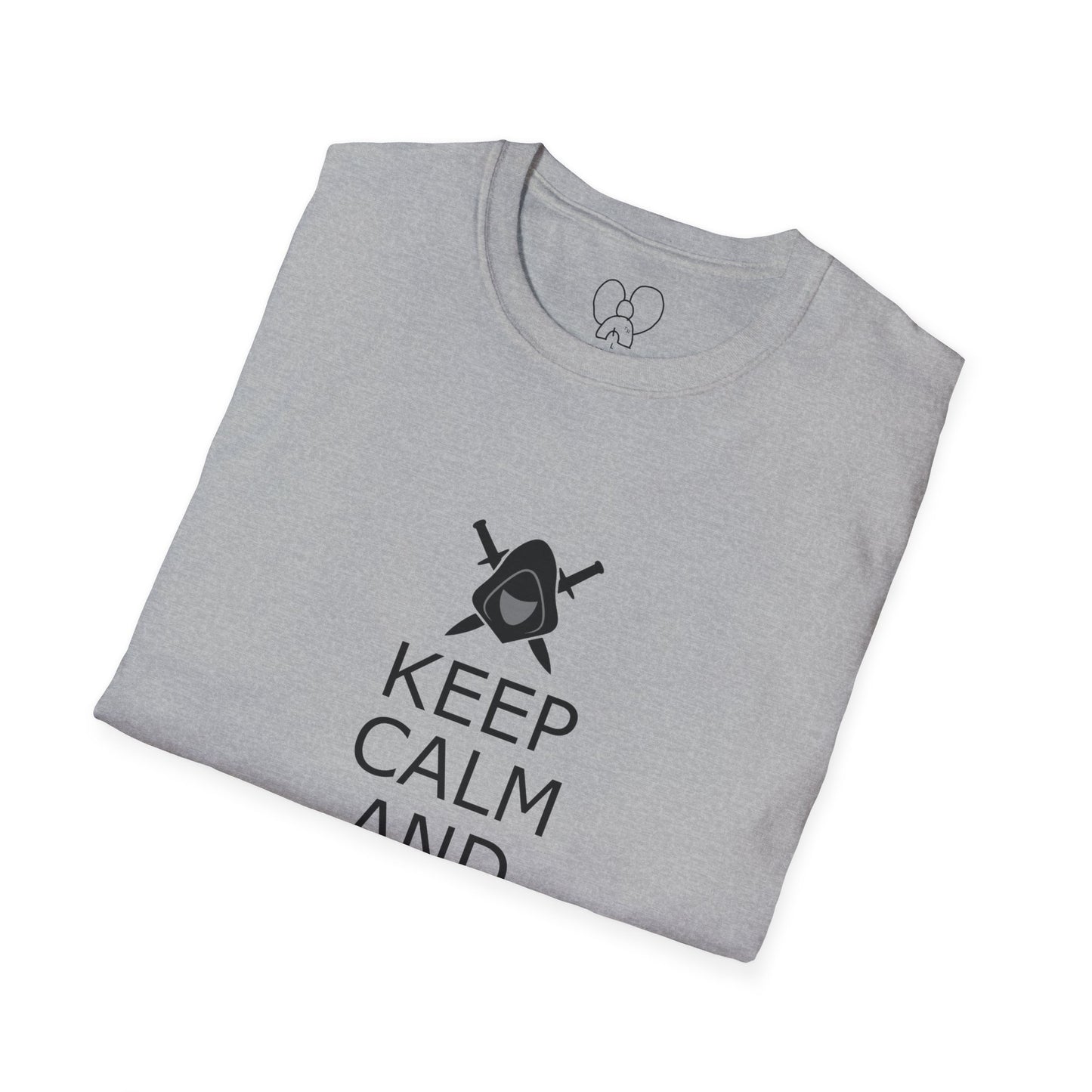 Keep Calm and Rogue On Unisex Softstyle T-Shirt, Gamer Shirt, Relaxed Tee, Casual Wear, Gift for Gamers, Fun Graphic Tee