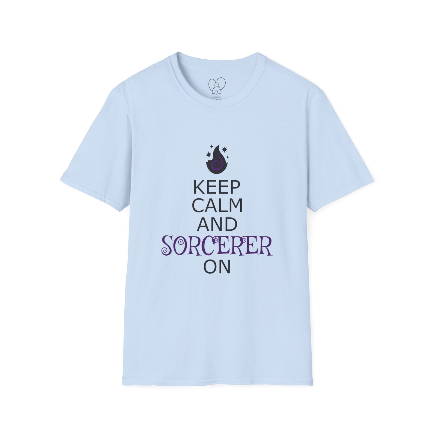 Keep Calm Sorcerer T-Shirt, Unisex Softstyle Tee, Magical Gift, Halloween Apparel, Witchy Vibes, Casual Wear