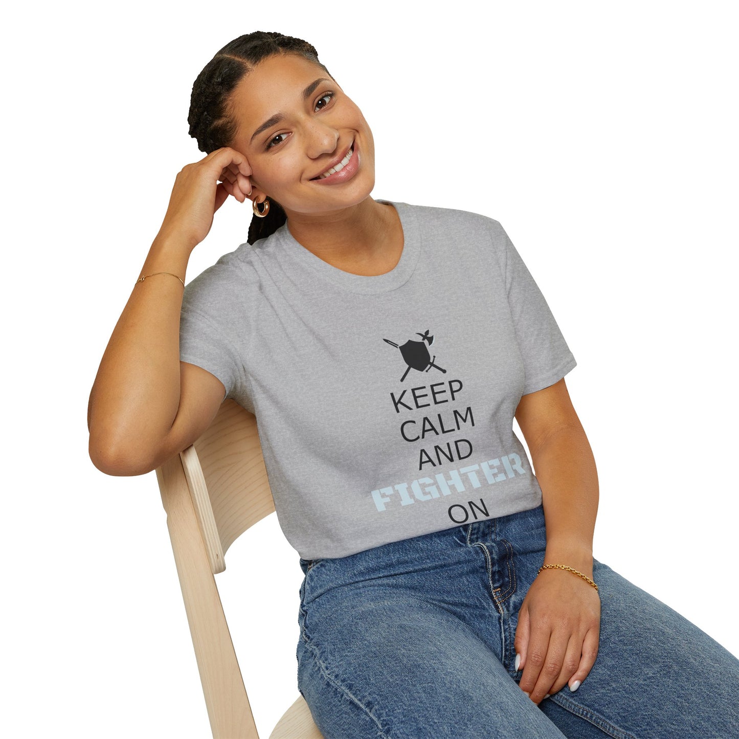 Keep Calm Fighter Unisex T-Shirt, Inspirational Tee, Motivational Apparel, Gift for Fighters, Self-Improvement Outfit