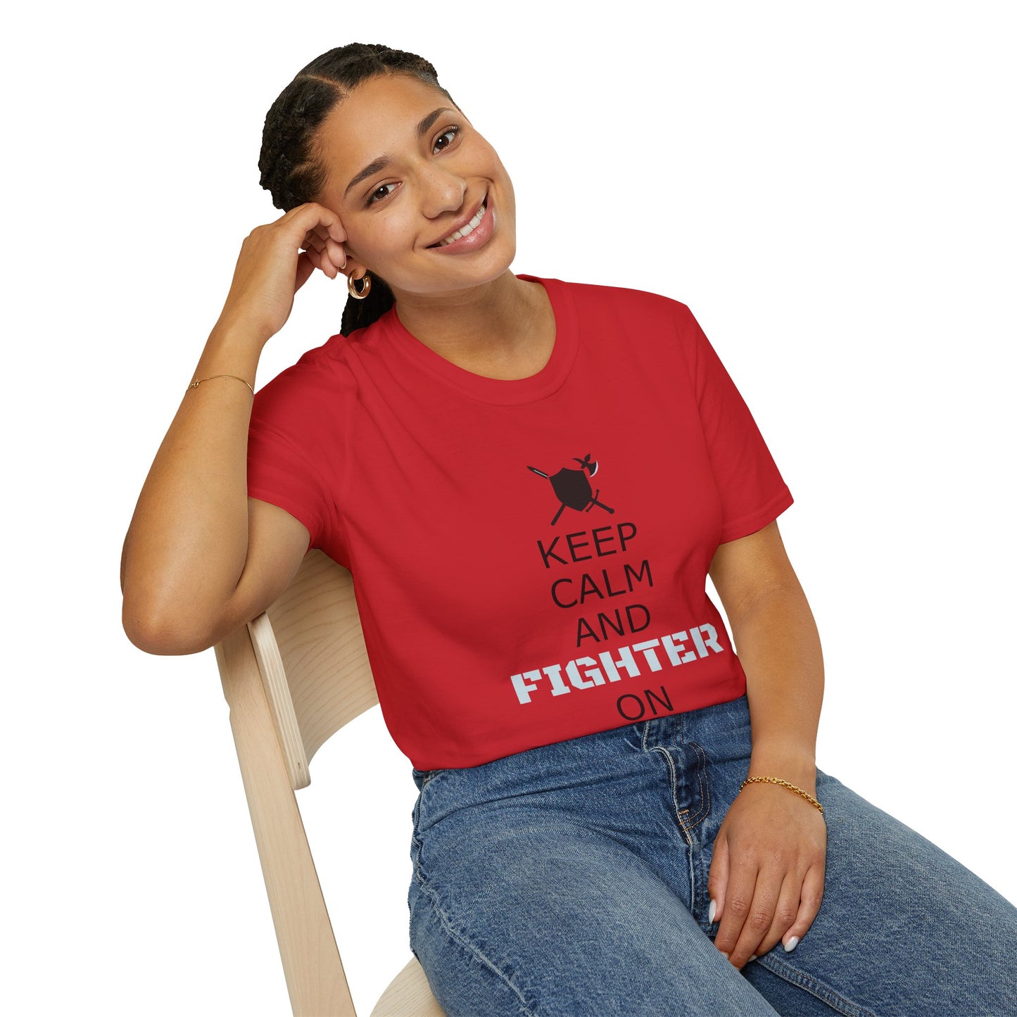 Keep Calm Fighter Unisex T-Shirt, Inspirational Tee, Motivational Apparel, Gift for Fighters, Self-Improvement Outfit