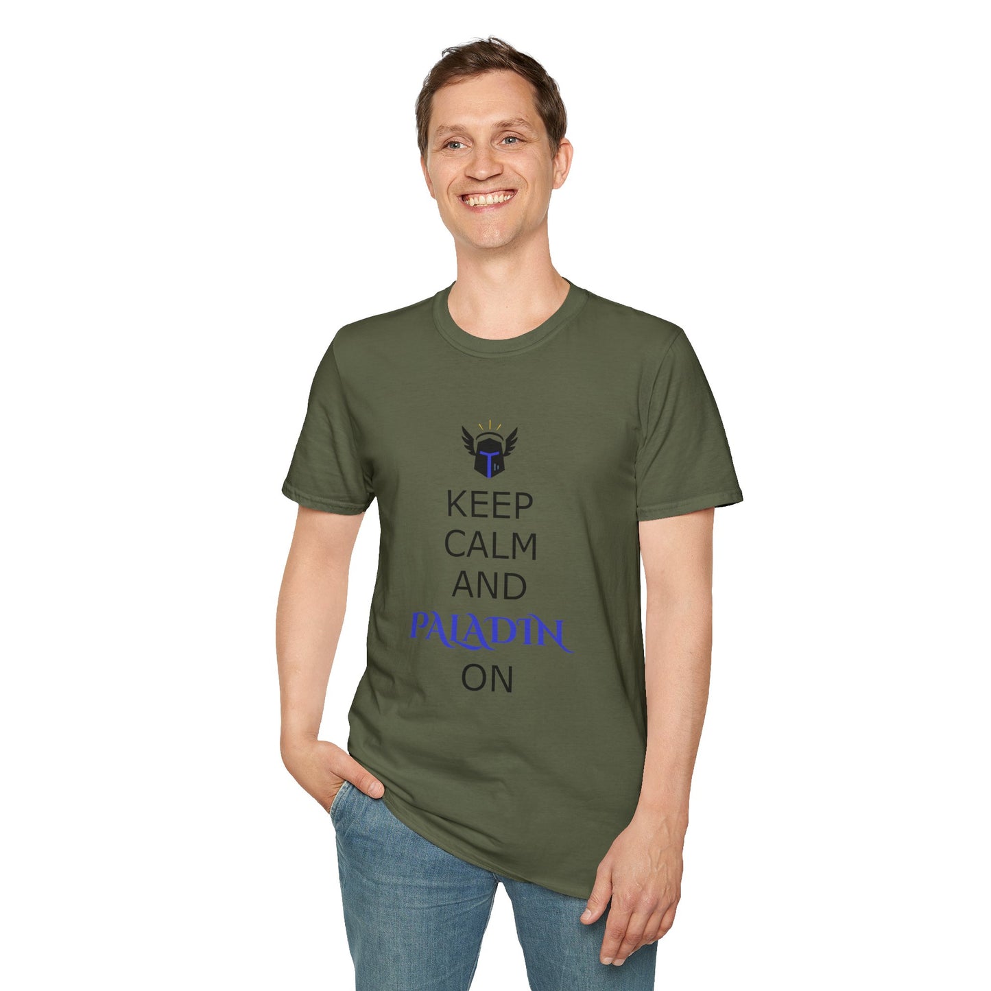 Keep Calm and Paladin On T-Shirt, Unisex Gaming Tee, Geeky Shirt, D&D Apparel, Casual Gift for Gamers, Unique Fantasy Merch