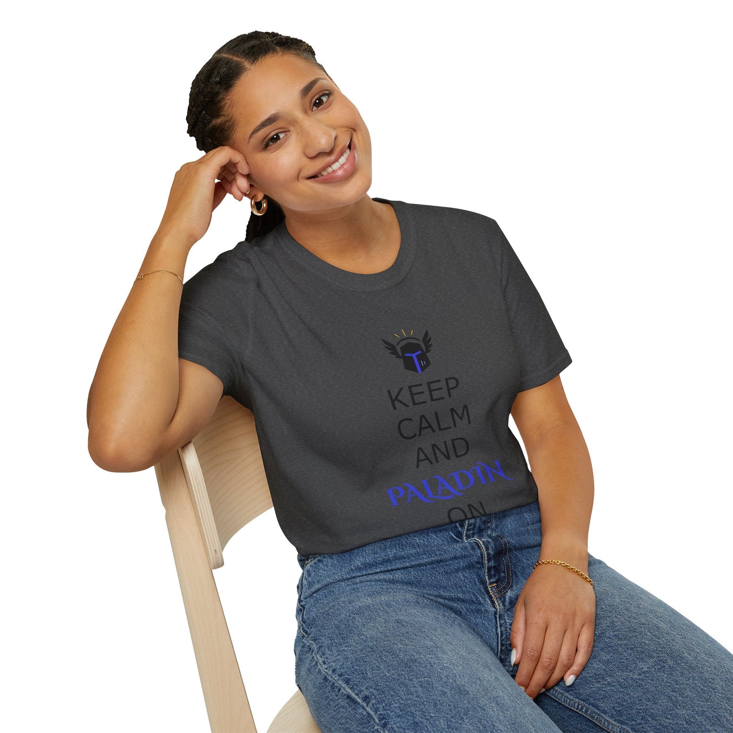 Keep Calm and Paladin On T-Shirt, Unisex Gaming Tee, Geeky Shirt, D&D Apparel, Casual Gift for Gamers, Unique Fantasy Merch