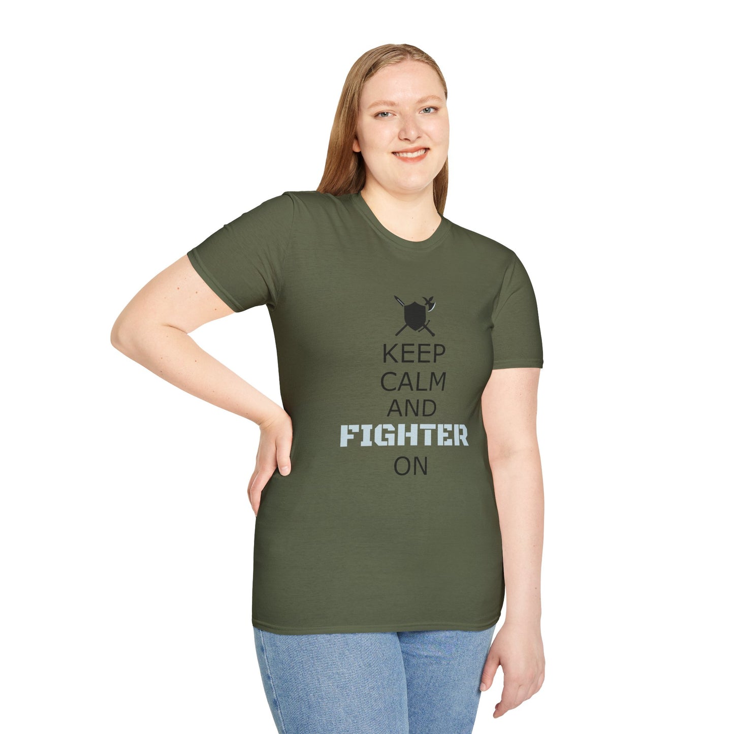Keep Calm Fighter Unisex T-Shirt, Inspirational Tee, Motivational Apparel, Gift for Fighters, Self-Improvement Outfit