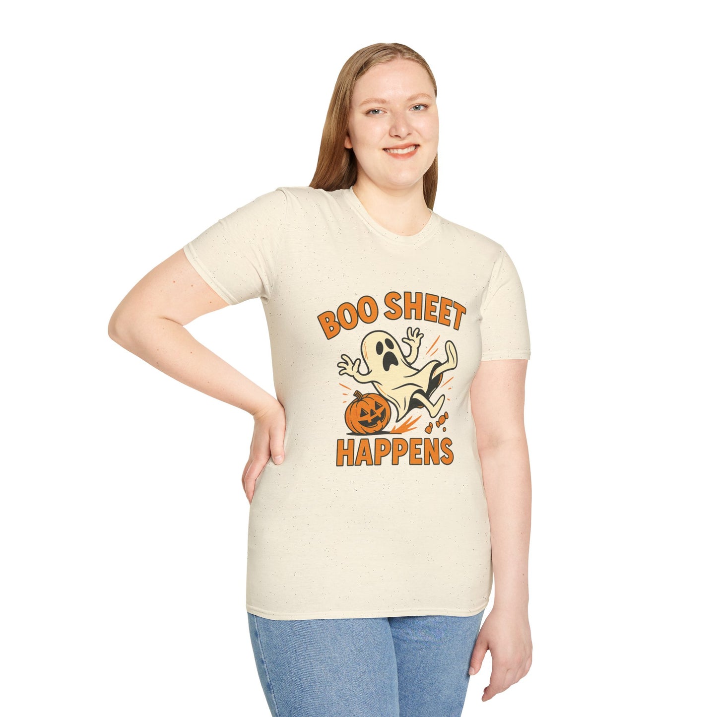 Halloween Boo Sheet T-Shirt, Unisex Softstyle Tee, Funny Halloween Shirt, Fall Festive Apparel, Ghost Themed Gift