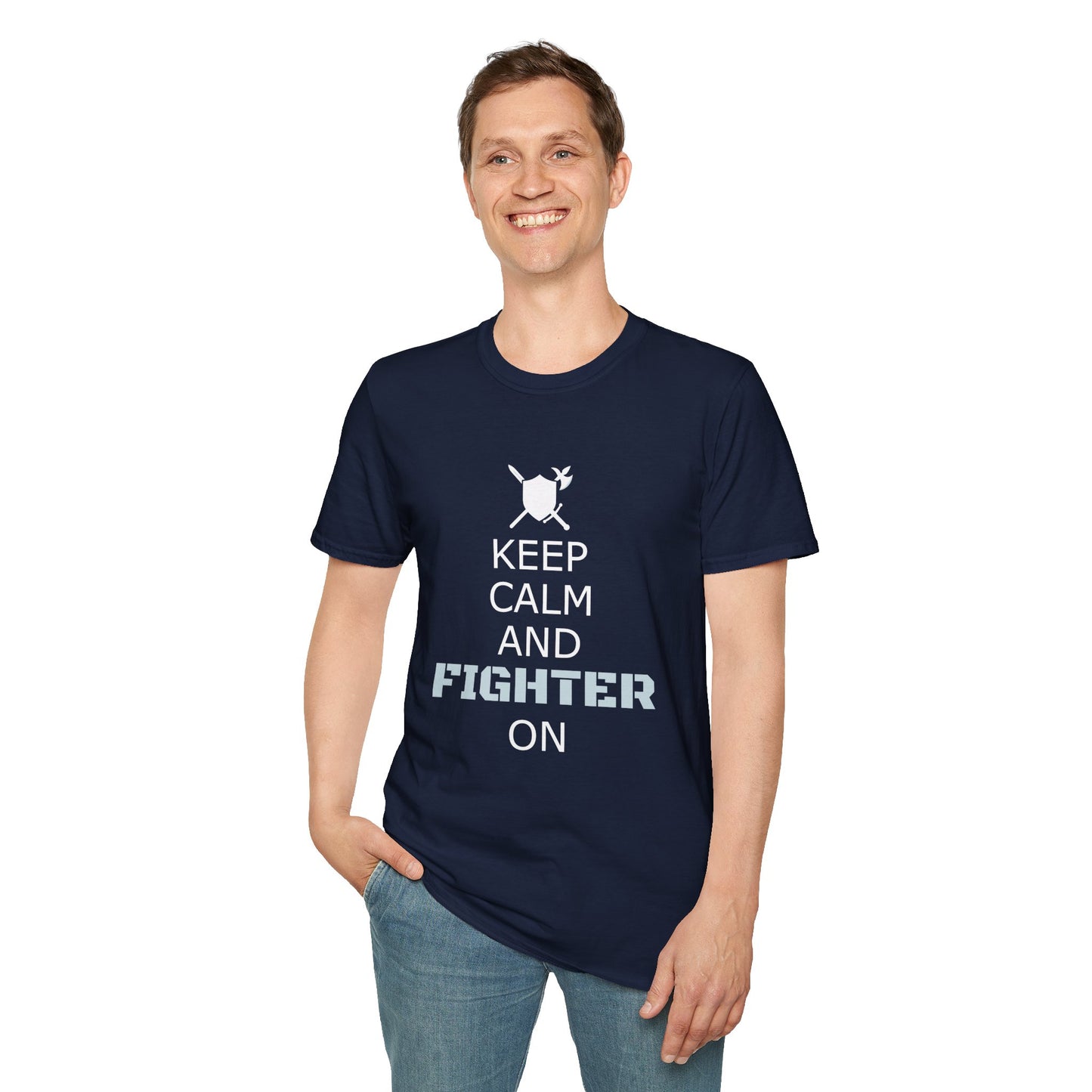 Keep Calm Fighter Unisex T-Shirt, Inspirational Tee, Motivational Apparel, Gift for Fighters, Self-Improvement Outfit