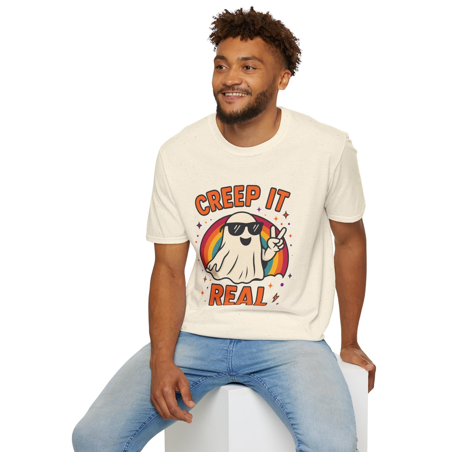 Creep It Real Ghost T-Shirt, Funny Ghost Tee, Unisex Halloween Shirt, Casual Everyday Wear, Gift for Halloween Lovers