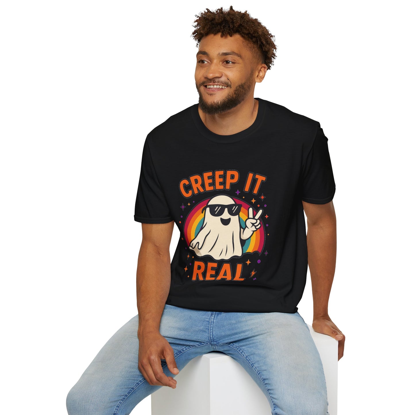 Creep It Real Ghost T-Shirt, Funny Ghost Tee, Unisex Halloween Shirt, Casual Everyday Wear, Gift for Halloween Lovers