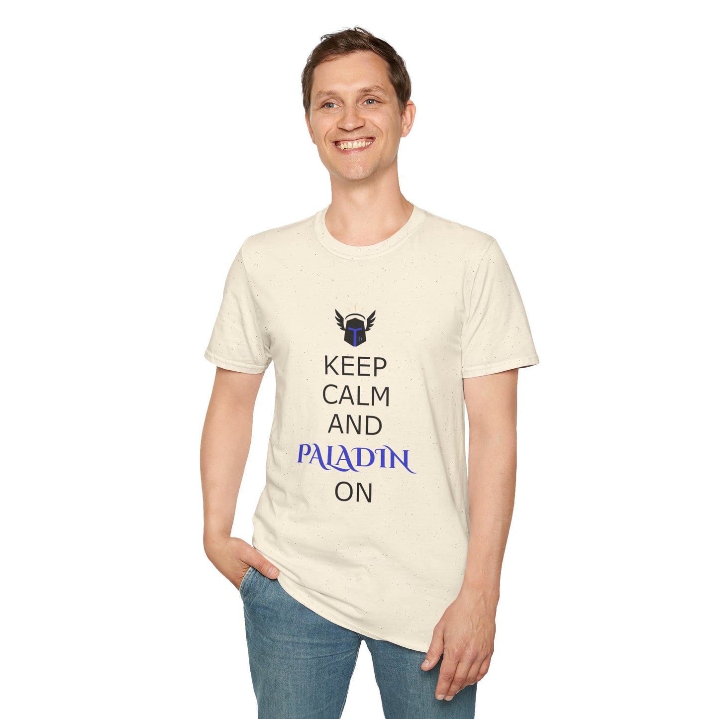 Keep Calm and Paladin On T-Shirt, Unisex Gaming Tee, Geeky Shirt, D&D Apparel, Casual Gift for Gamers, Unique Fantasy Merch