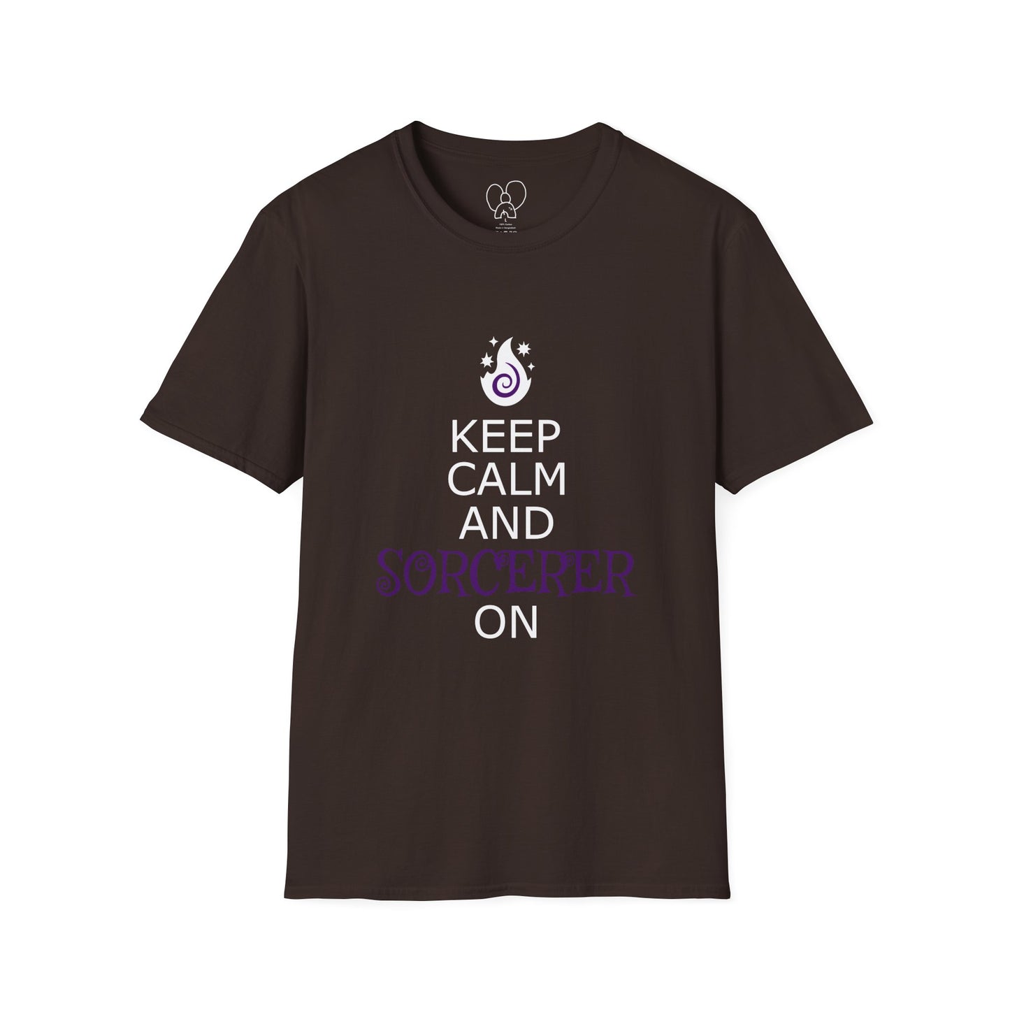 Keep Calm Sorcerer T-Shirt, Unisex Softstyle Tee, Magical Gift, Halloween Apparel, Witchy Vibes, Casual Wear