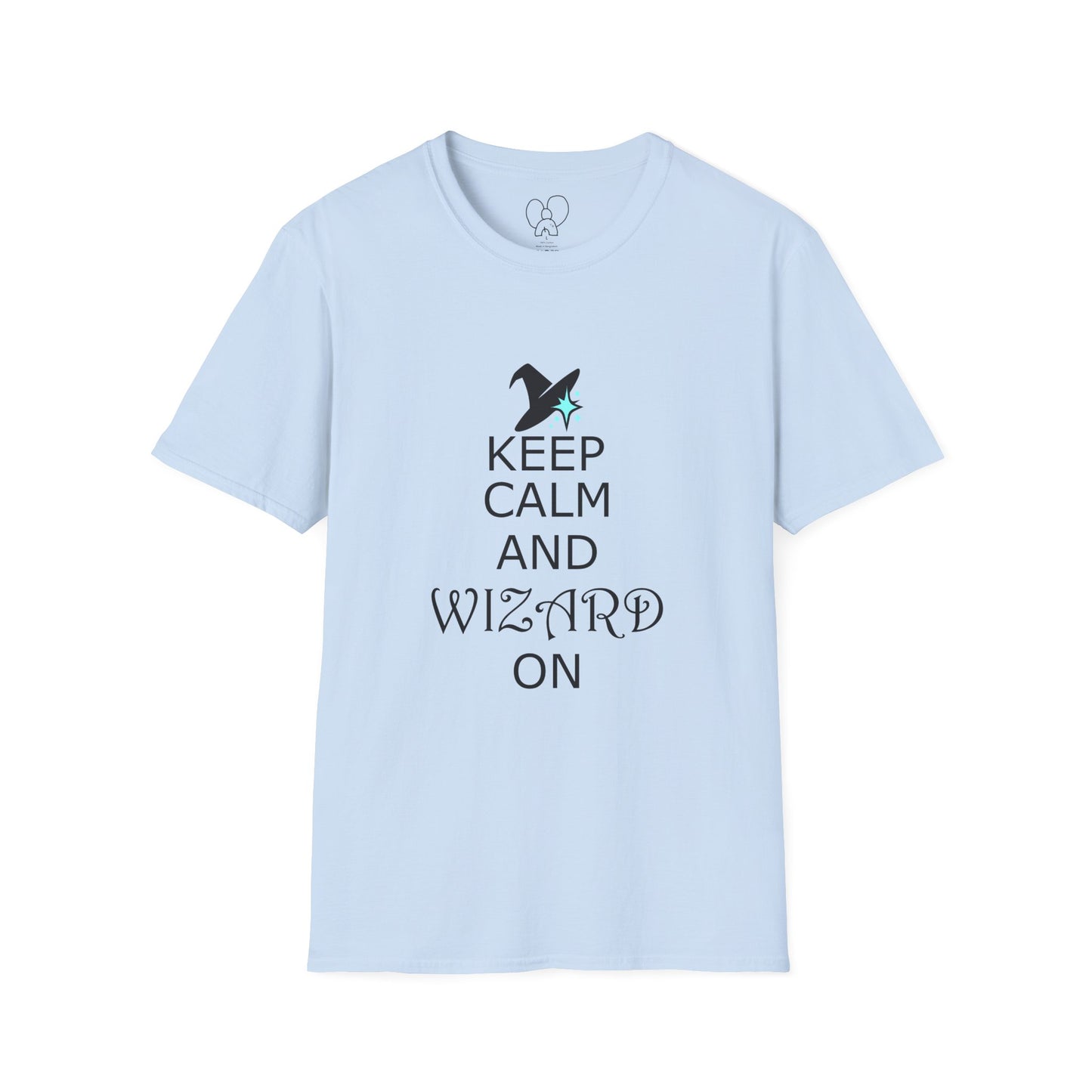 Keep Calm and Wizard On T-Shirt, Unisex Tee, Magical Gift, Ideal for Wizards, Birthday Gift, Casual Wear, Relaxed Vibe