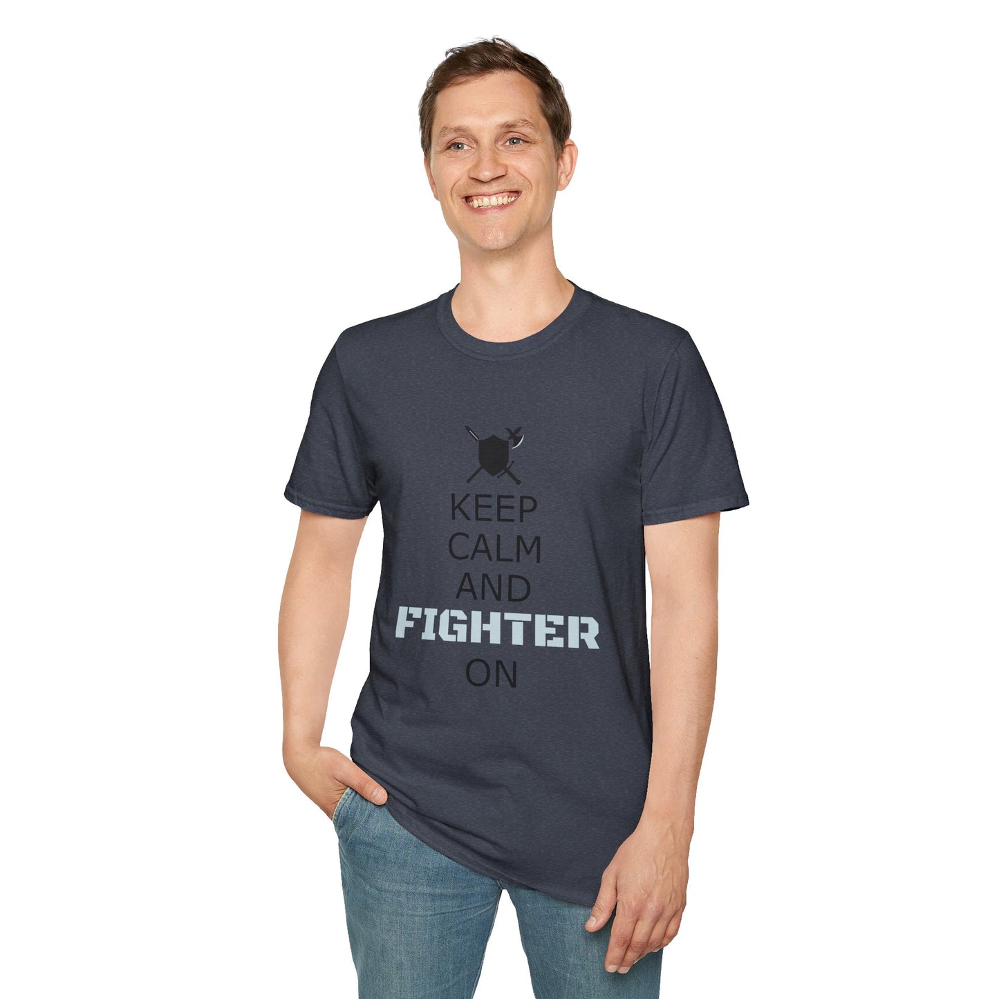 Keep Calm Fighter Unisex T-Shirt, Inspirational Tee, Motivational Apparel, Gift for Fighters, Self-Improvement Outfit